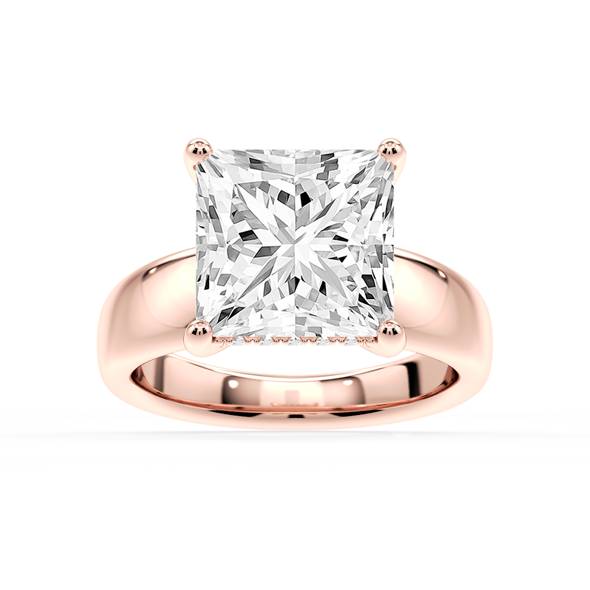 Gloria Princess Lab Grown Diamond Hidden Halo Engagement Ring