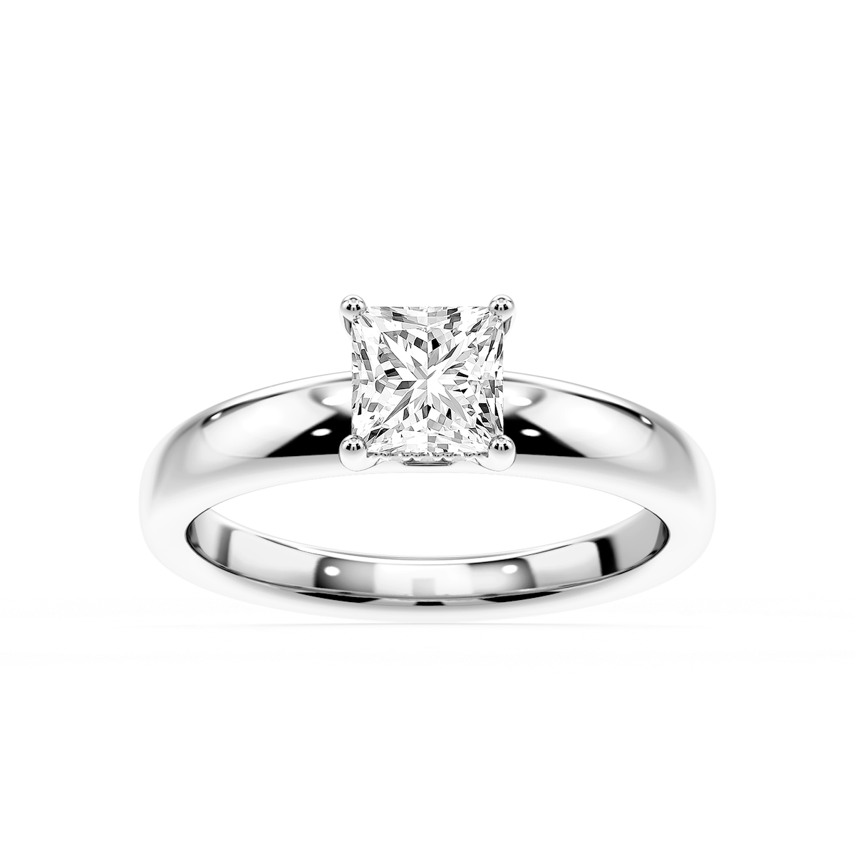 Gloria Princess Lab Grown Diamond Hidden Halo Engagement Ring