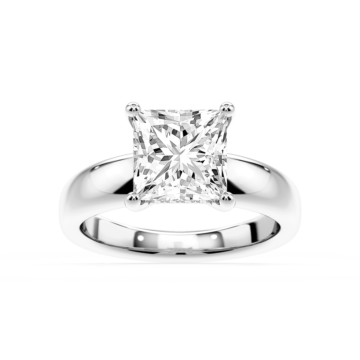 Gloria Princess Lab Grown Diamond Hidden Halo Engagement Ring