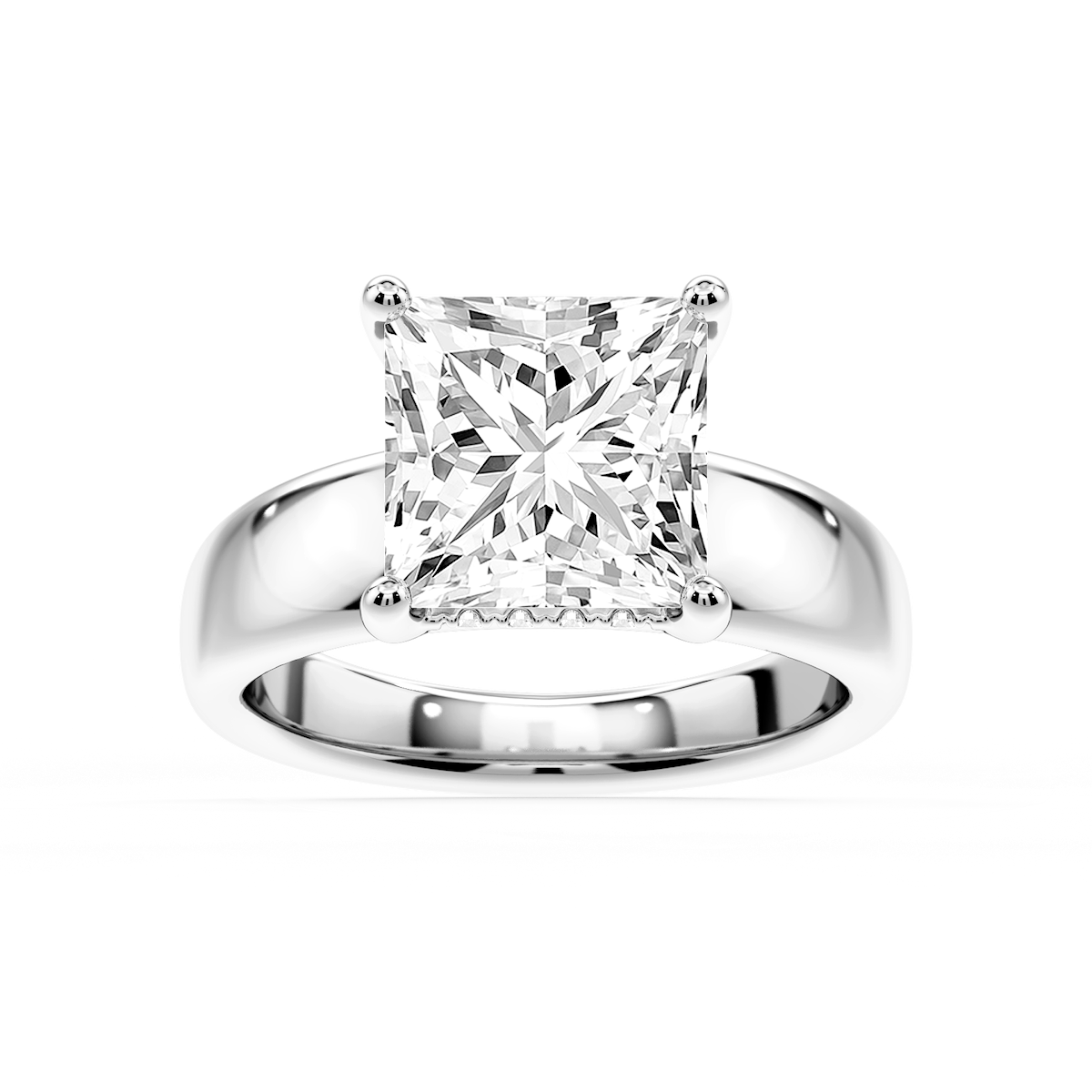 Gloria Princess Lab Grown Diamond Hidden Halo Engagement Ring