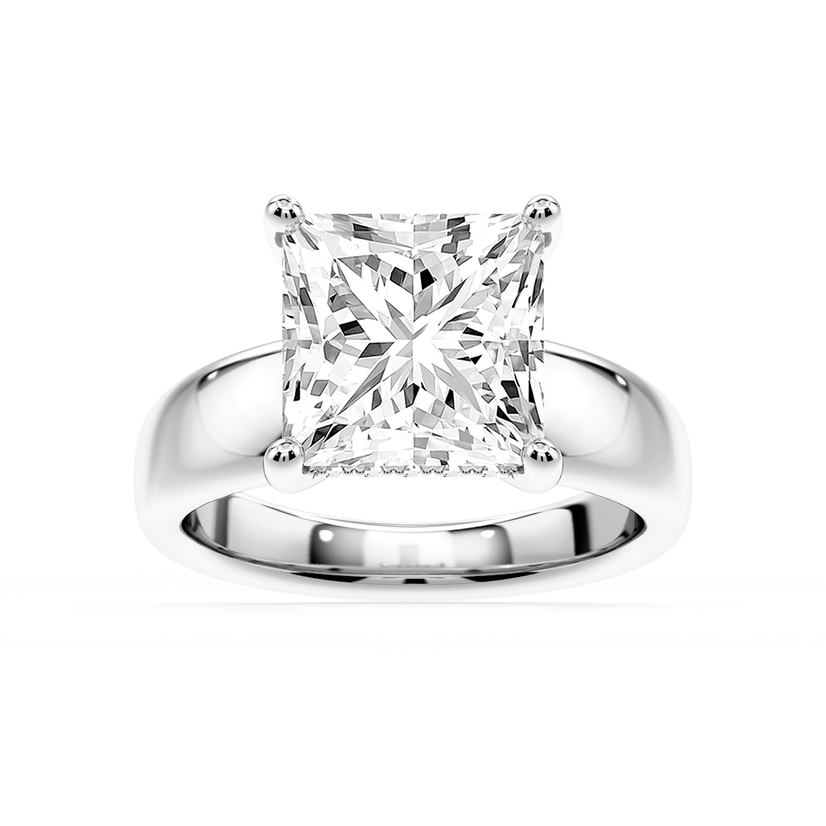 Gloria Princess Lab Grown Diamond Hidden Halo Engagement Ring