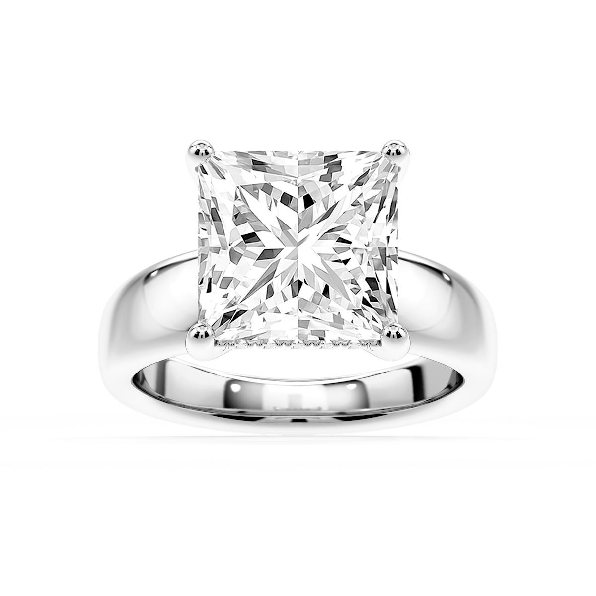 Gloria Princess Lab Grown Diamond Hidden Halo Engagement Ring