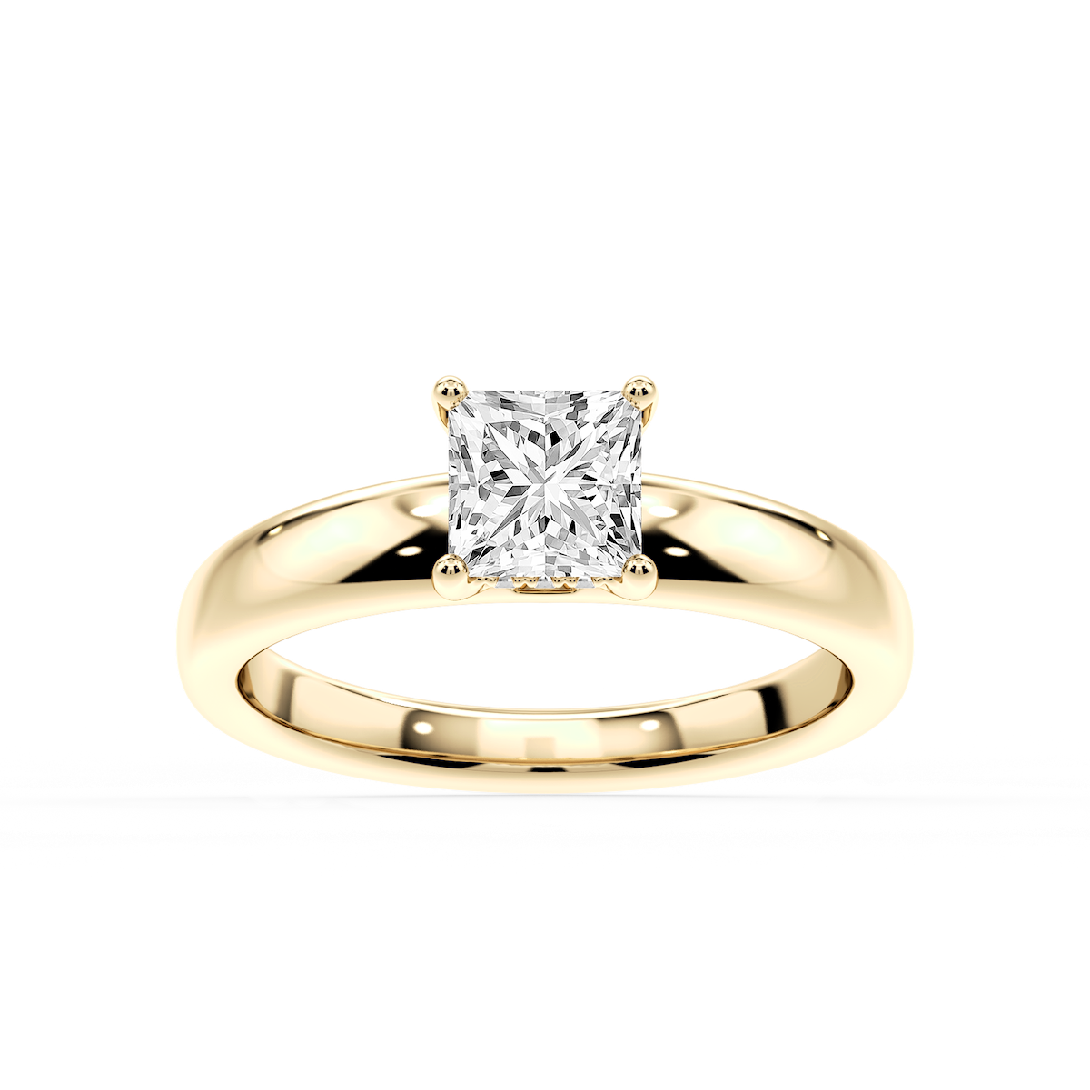 Gloria Princess Lab Grown Diamond Hidden Halo Engagement Ring
