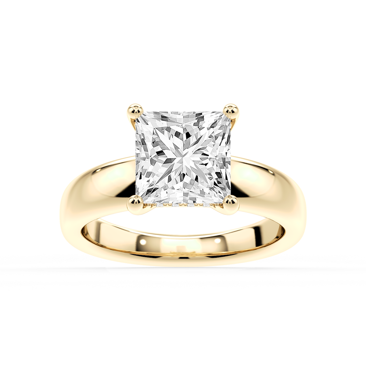 Gloria Princess Lab Grown Diamond Hidden Halo Engagement Ring