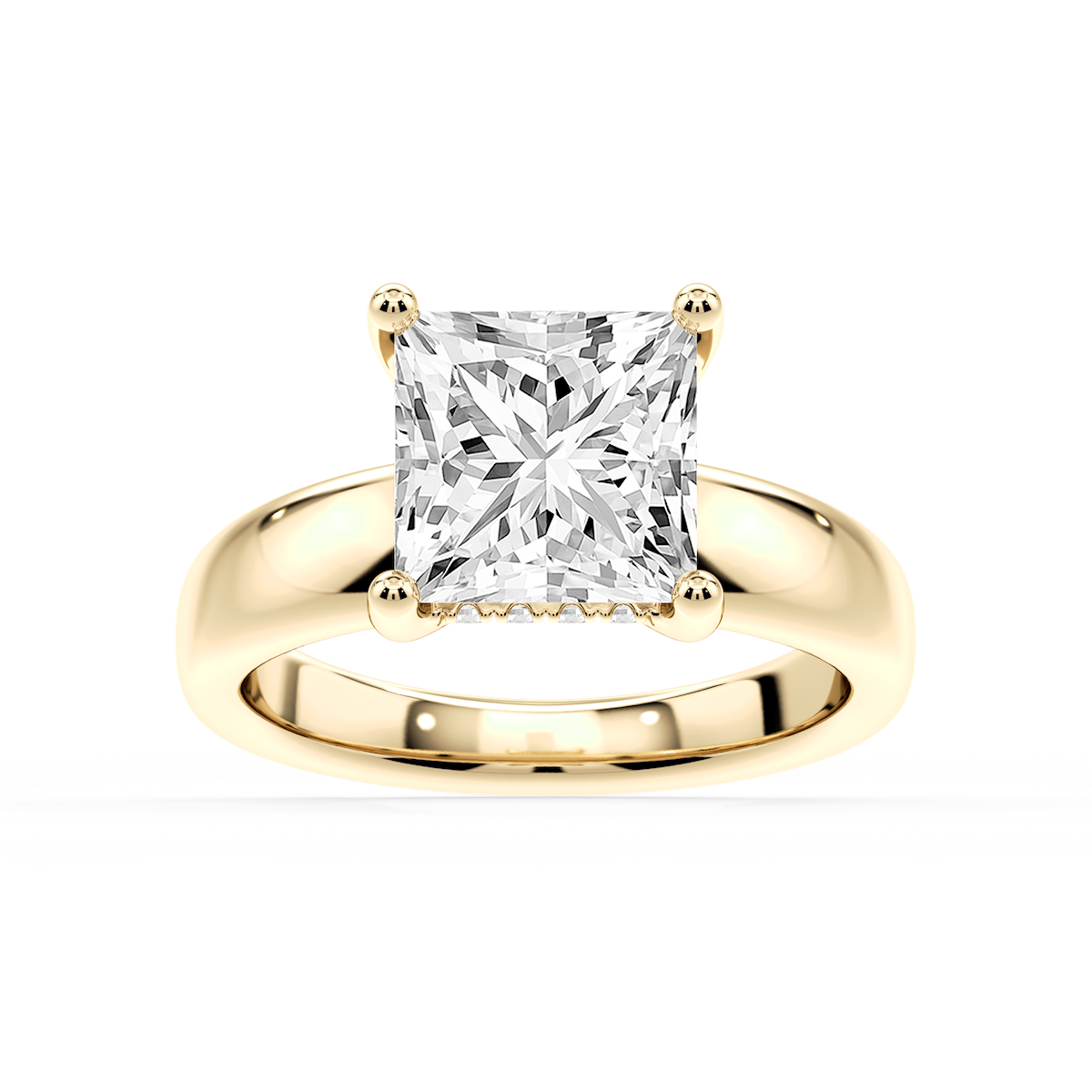 Gloria Princess Lab Grown Diamond Hidden Halo Engagement Ring