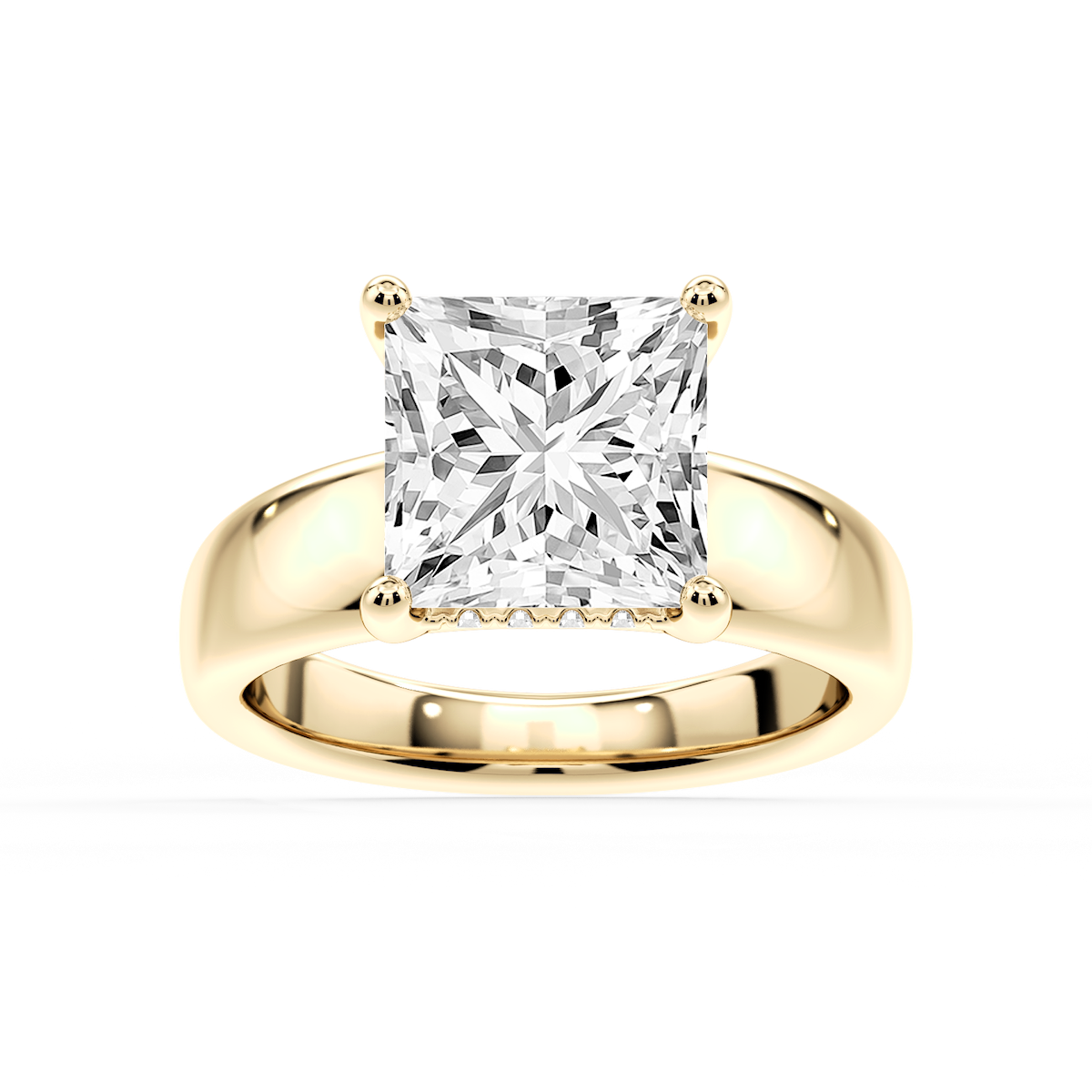 Gloria Princess Lab Grown Diamond Hidden Halo Engagement Ring