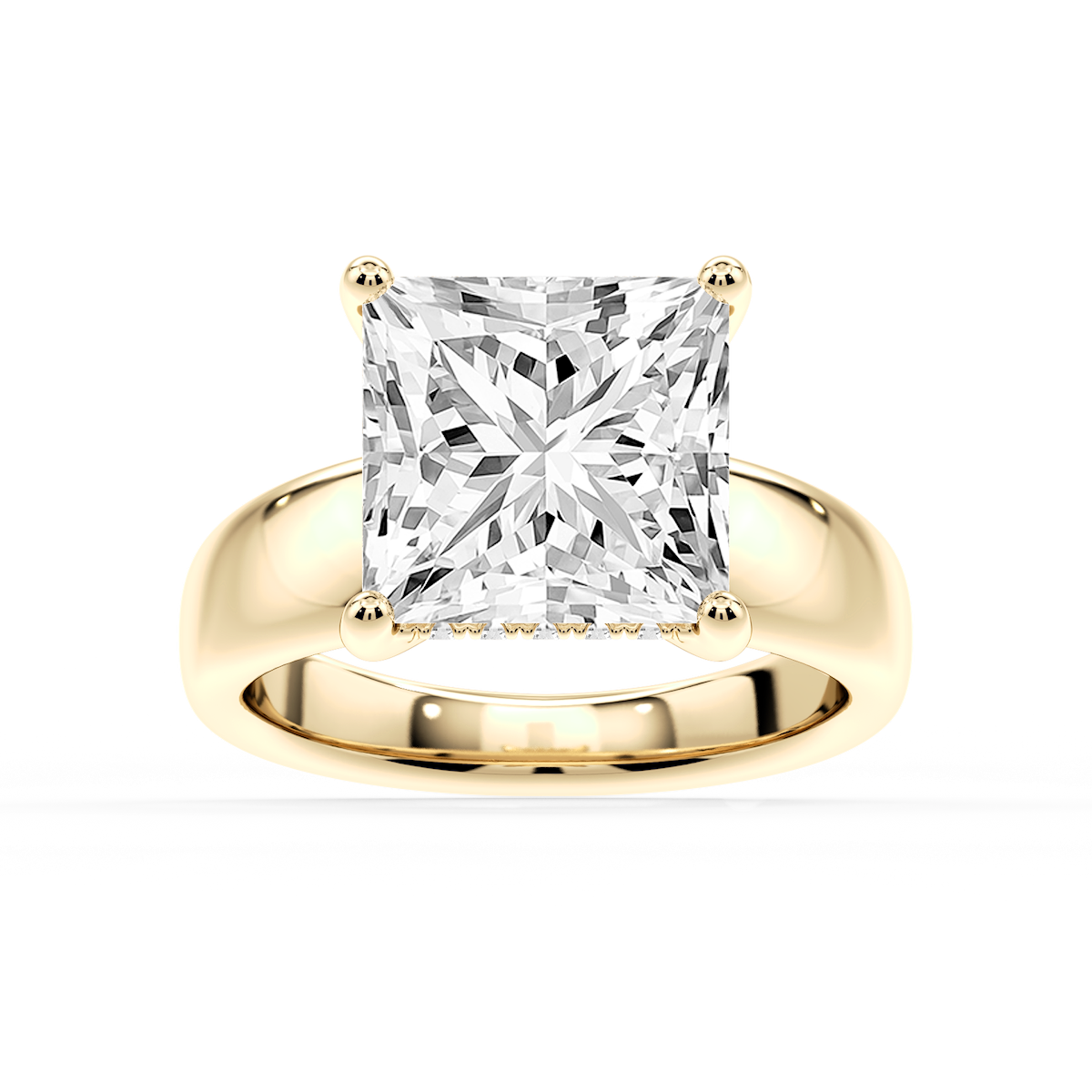 Gloria Princess Lab Grown Diamond Hidden Halo Engagement Ring
