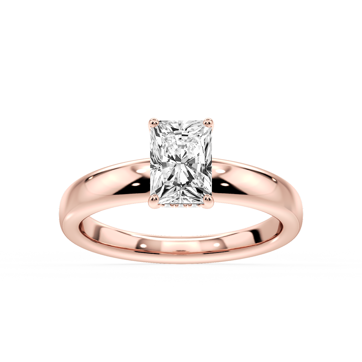 Gloria Radiant Lab Grown Diamond Hidden Halo Engagement Ring