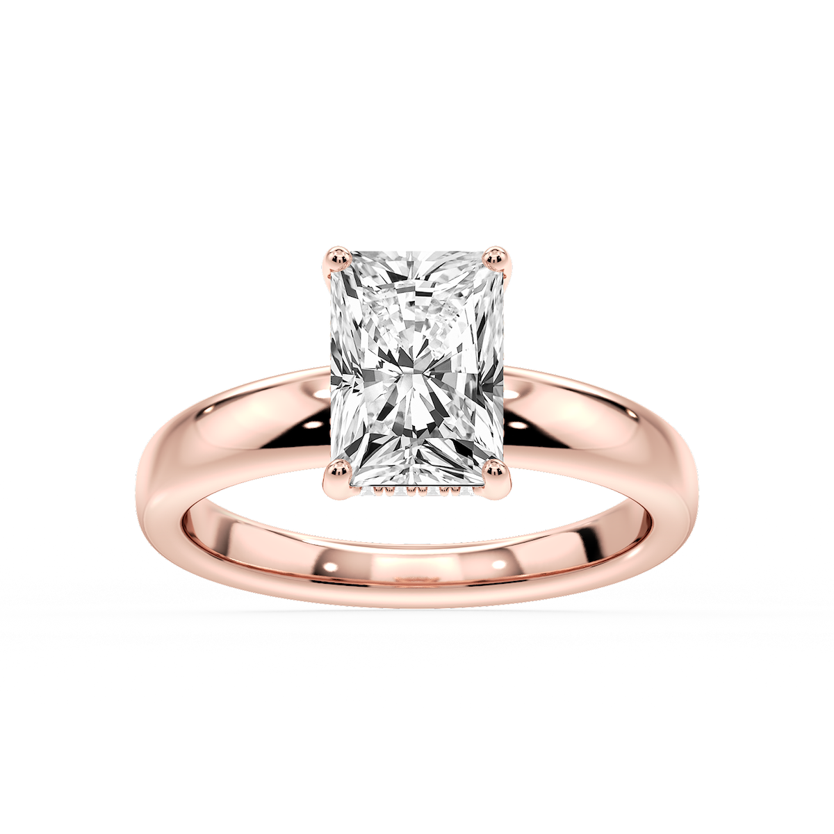 Gloria Radiant Lab Grown Diamond Hidden Halo Engagement Ring