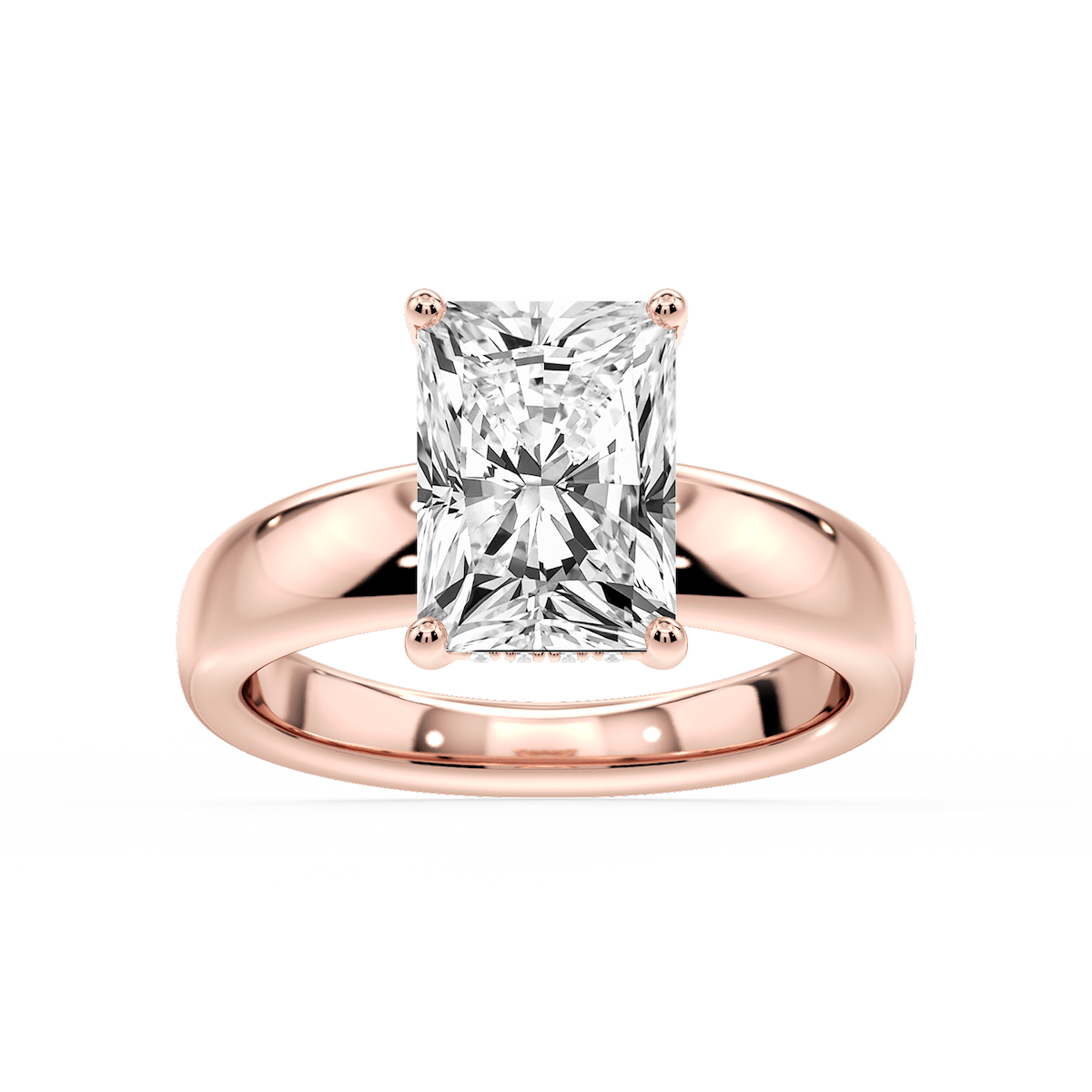 Gloria Radiant Lab Grown Diamond Hidden Halo Engagement Ring