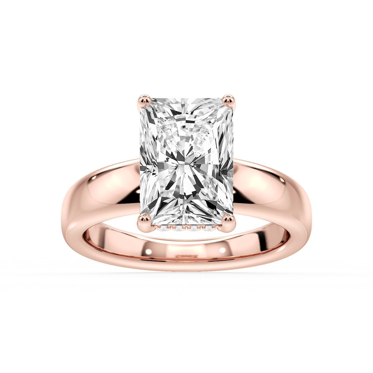 Gloria Radiant Lab Grown Diamond Hidden Halo Engagement Ring