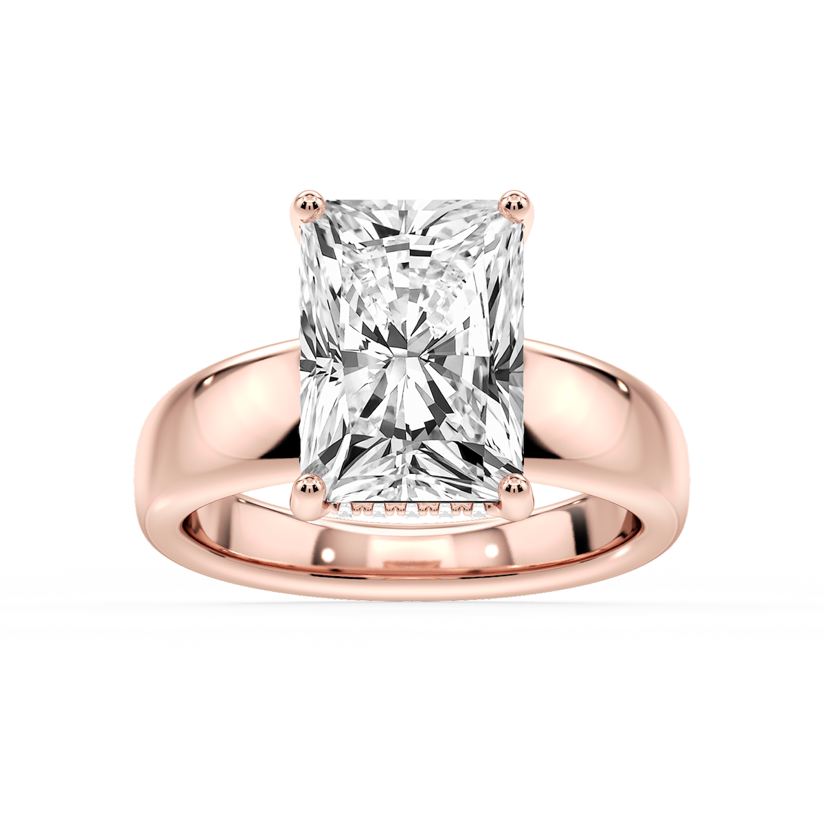 Gloria Radiant Lab Grown Diamond Hidden Halo Engagement Ring