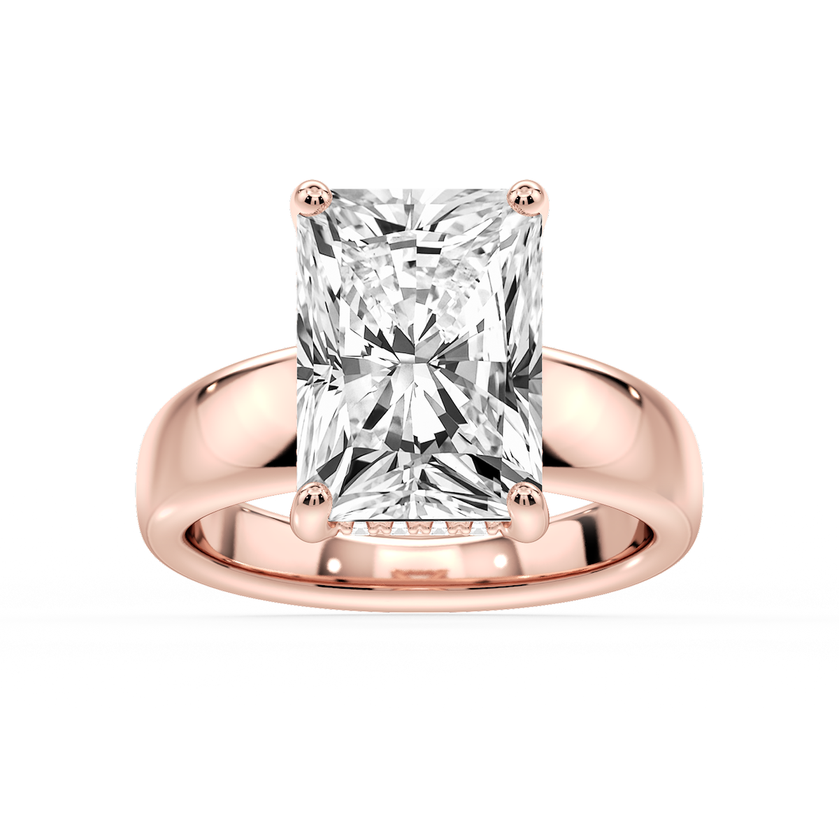 Gloria Radiant Lab Grown Diamond Hidden Halo Engagement Ring