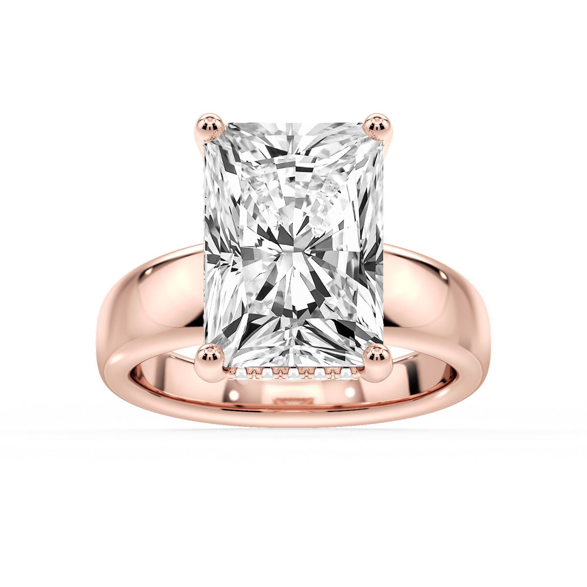 Gloria Radiant Lab Grown Diamond Hidden Halo Engagement Ring
