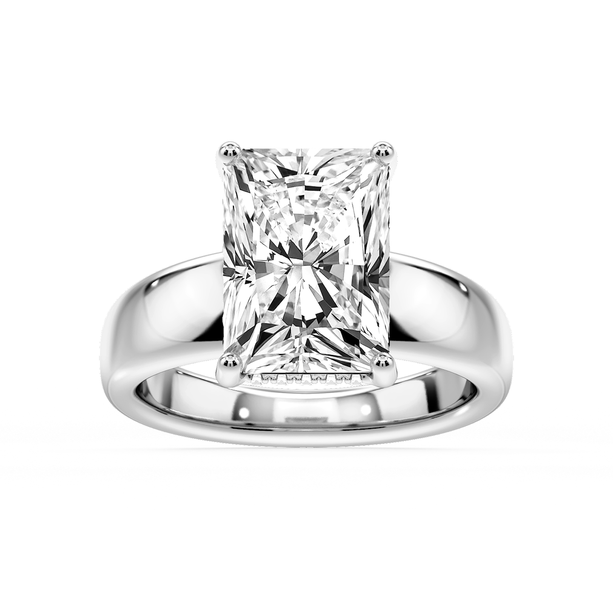 Gloria Radiant Lab Grown Diamond Hidden Halo Engagement Ring
