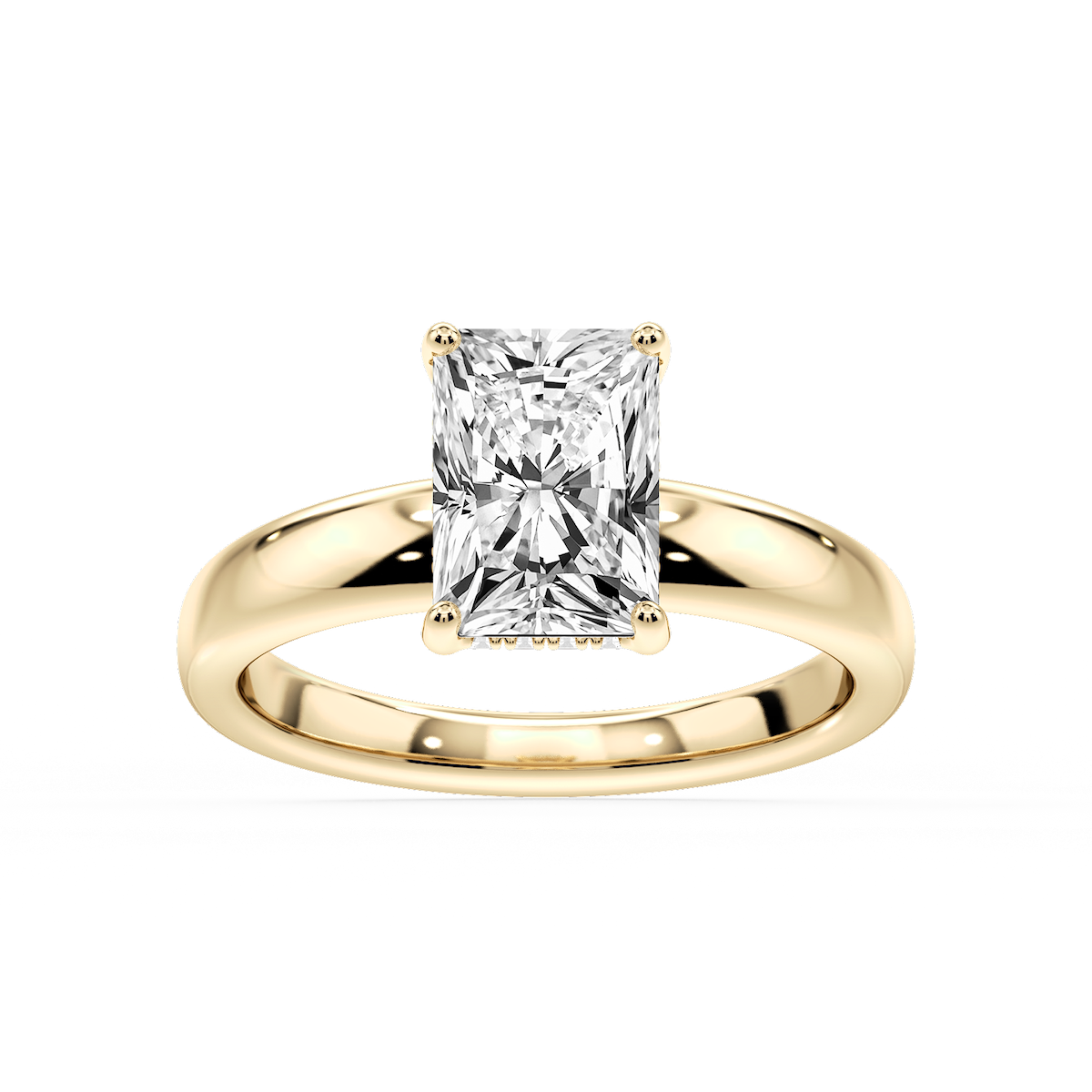 Gloria Radiant Lab Grown Diamond Hidden Halo Engagement Ring