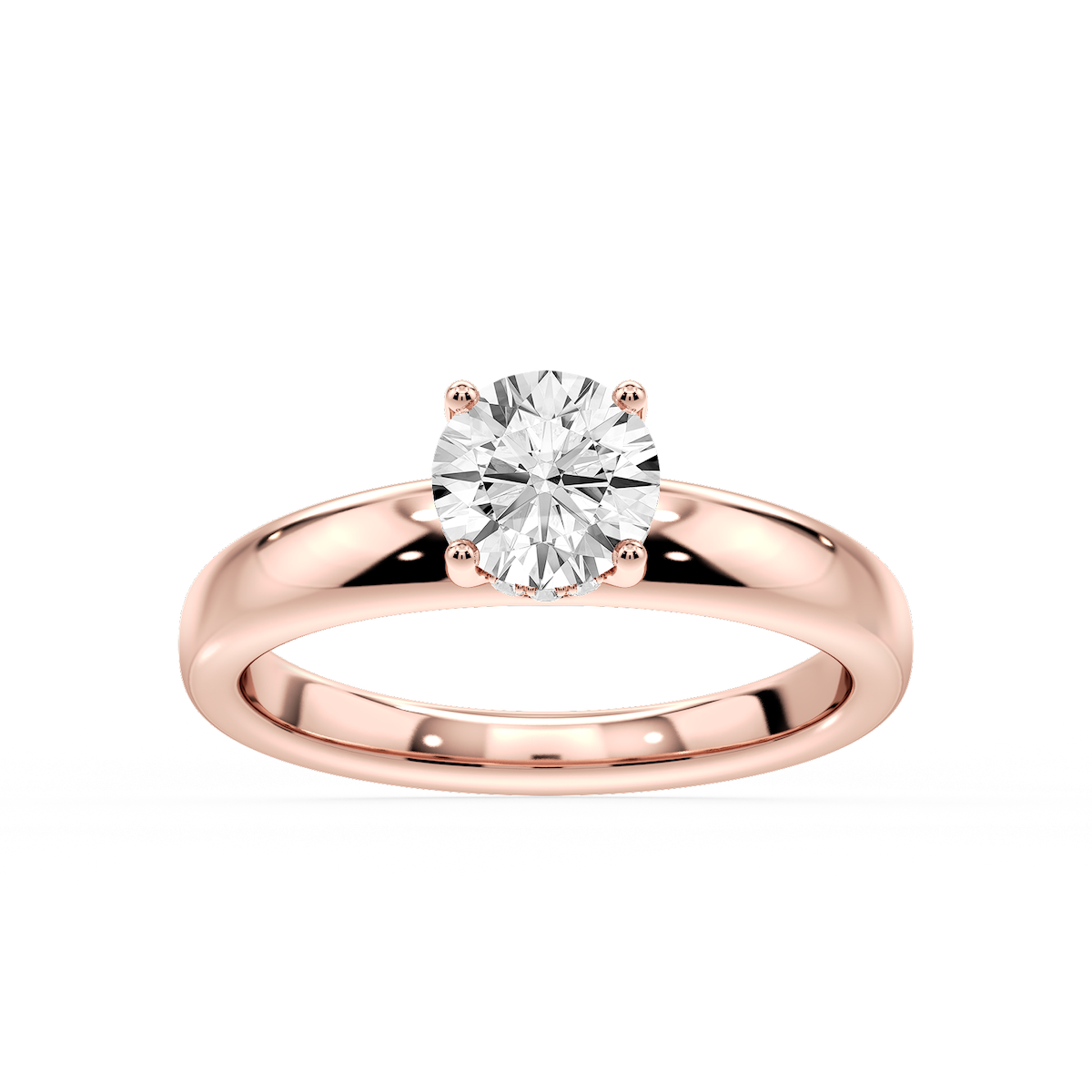 Gloria Round Lab Grown Diamond Hidden Halo Engagement Ring