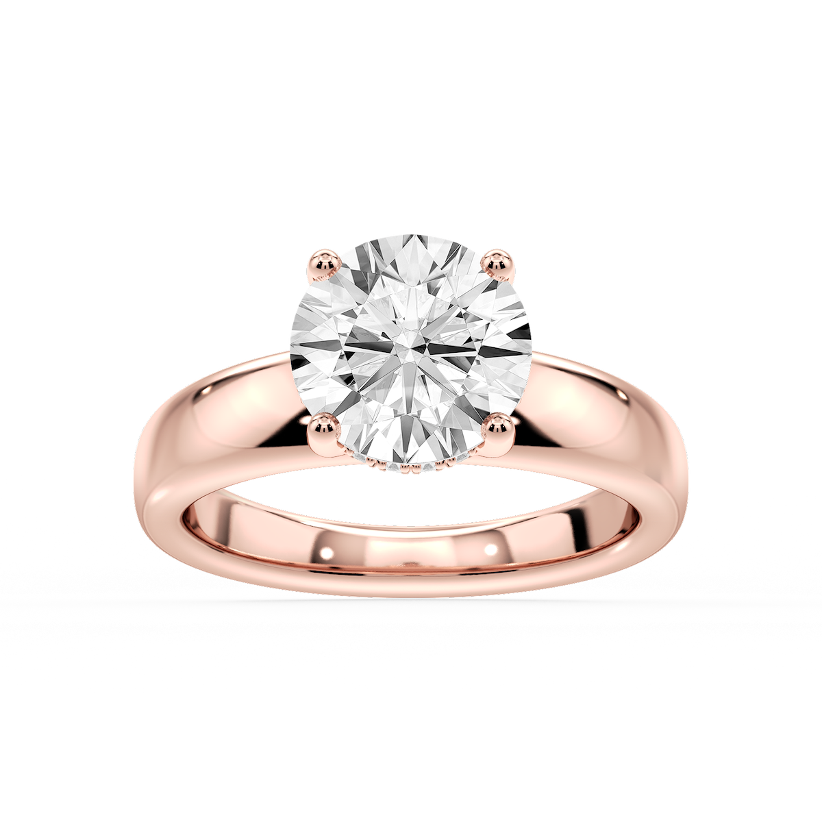 Gloria Round Lab Grown Diamond Hidden Halo Engagement Ring