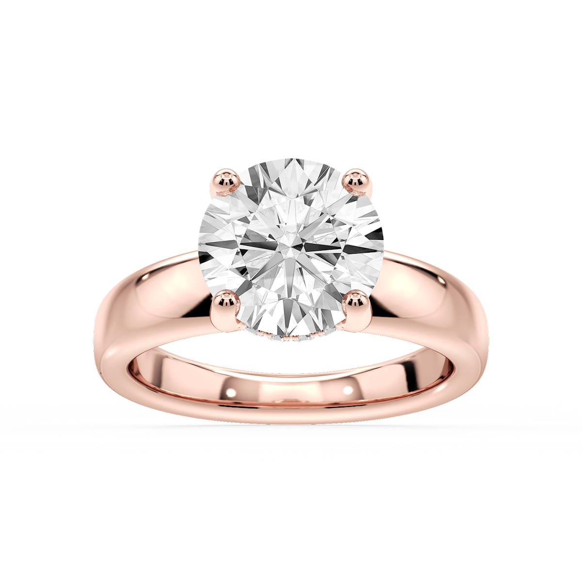 Gloria Round Lab Grown Diamond Hidden Halo Engagement Ring