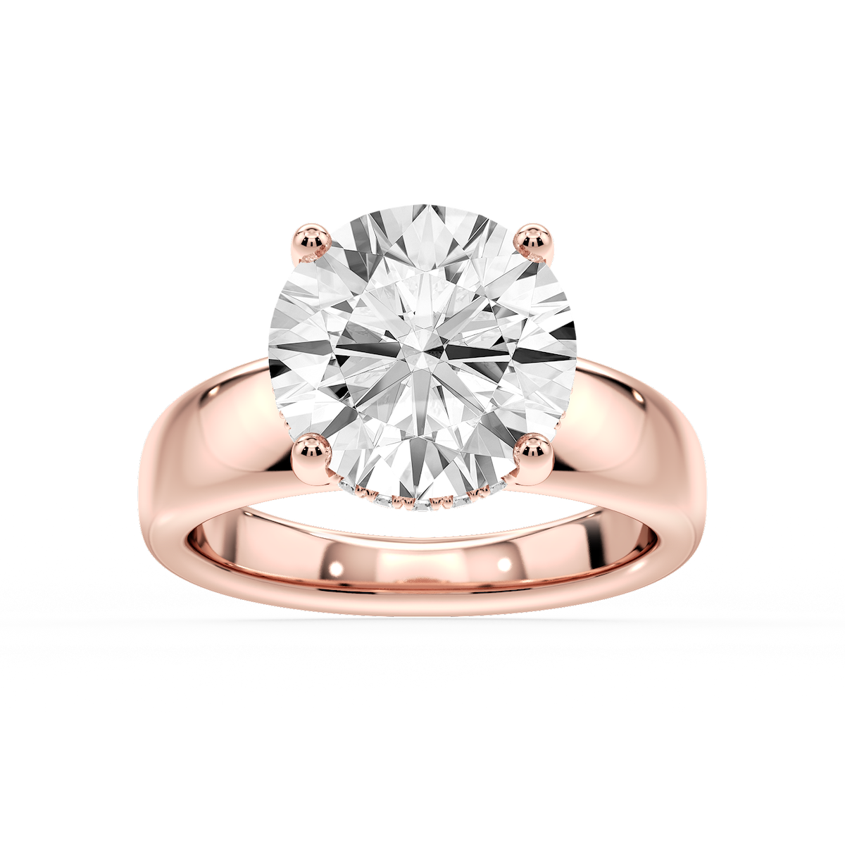 Gloria Round Lab Grown Diamond Hidden Halo Engagement Ring