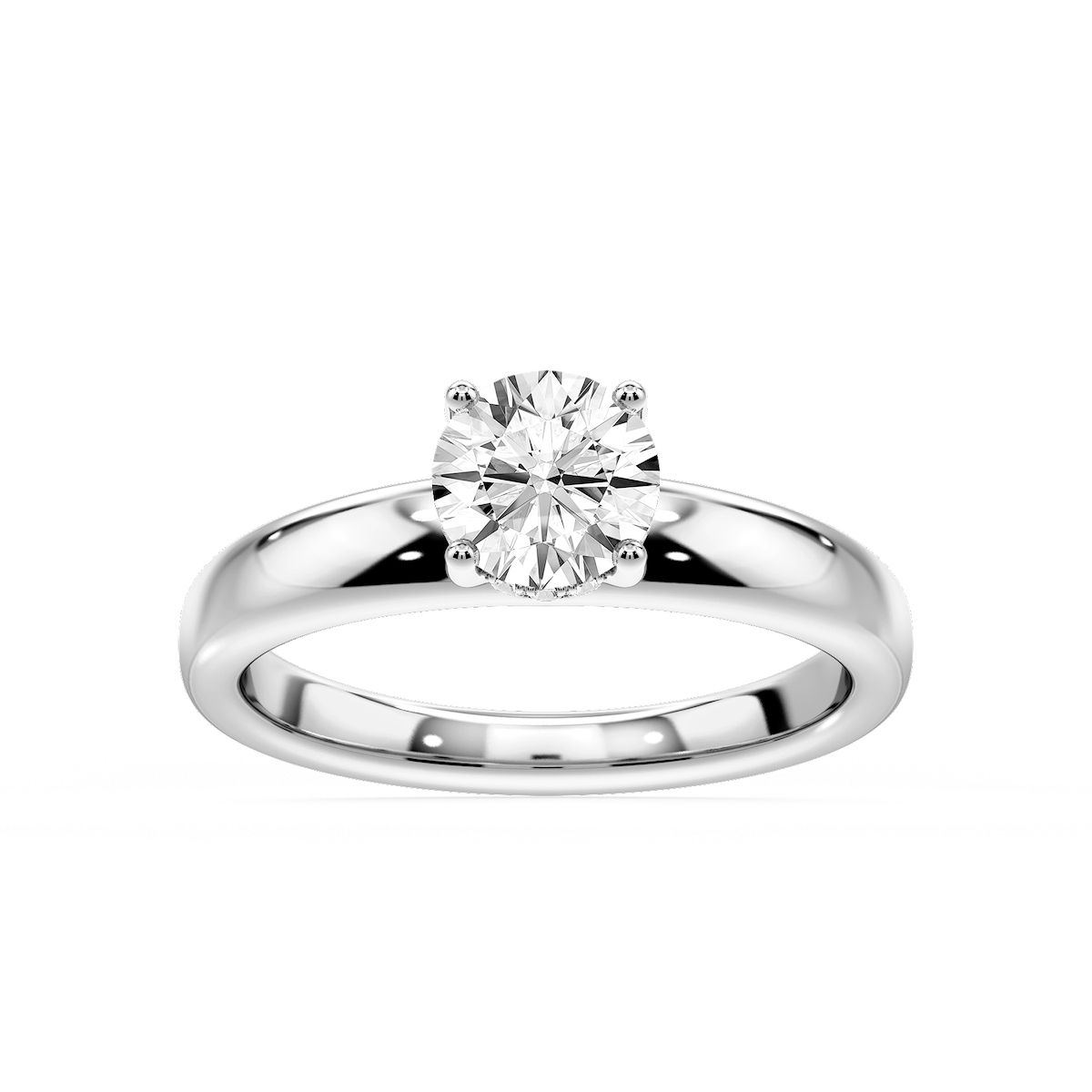 Gloria Round Lab Grown Diamond Hidden Halo Engagement Ring