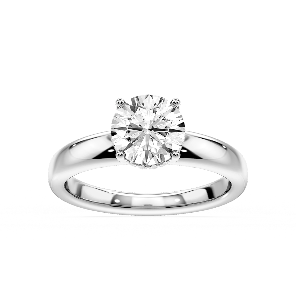 Gloria Round Lab Grown Diamond Hidden Halo Engagement Ring