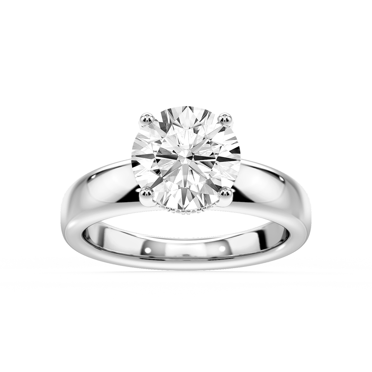 Gloria Round Lab Grown Diamond Hidden Halo Engagement Ring