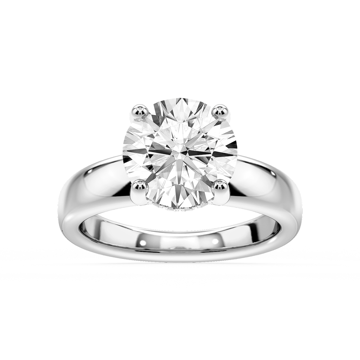 Gloria Round Lab Grown Diamond Hidden Halo Engagement Ring