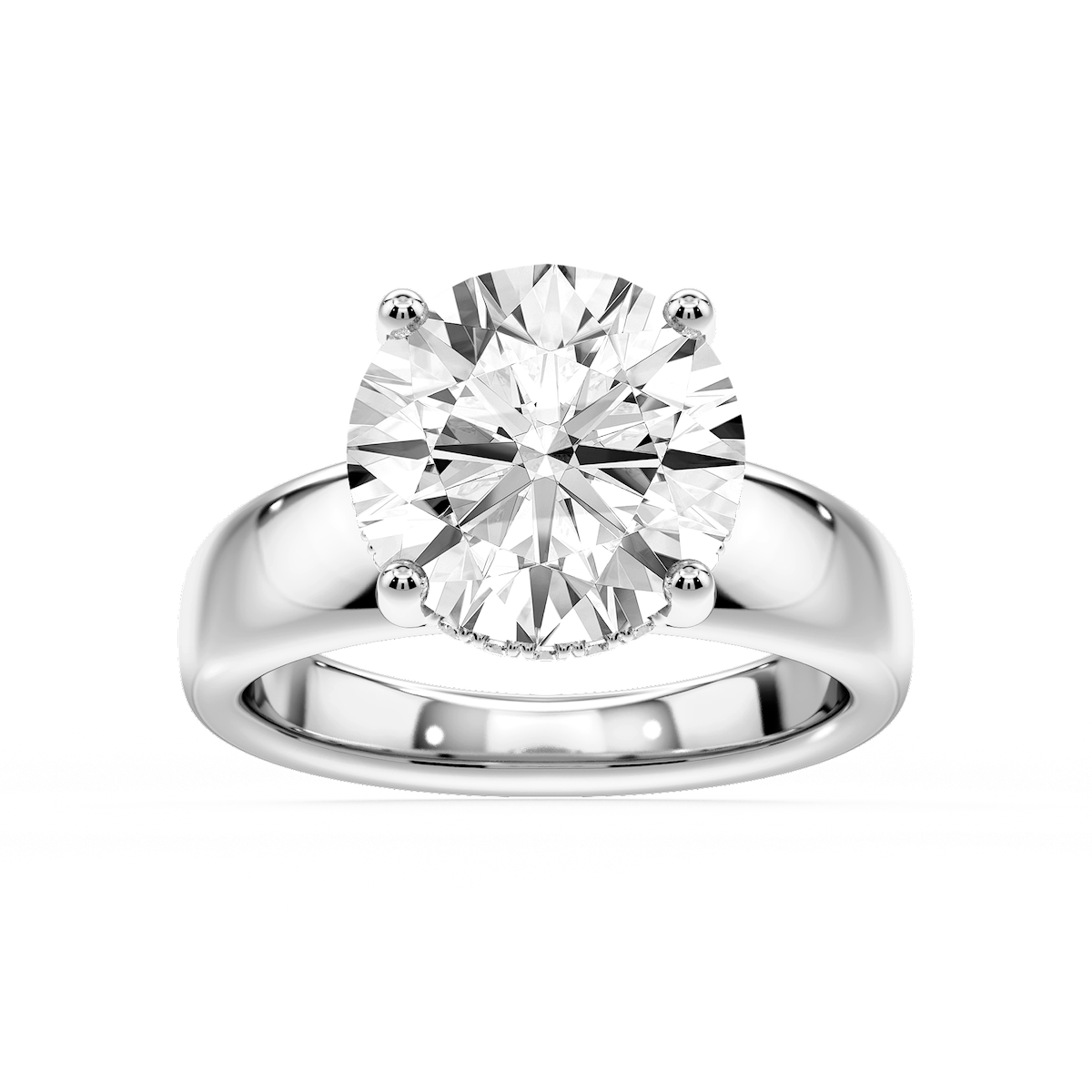 Gloria Round Lab Grown Diamond Hidden Halo Engagement Ring