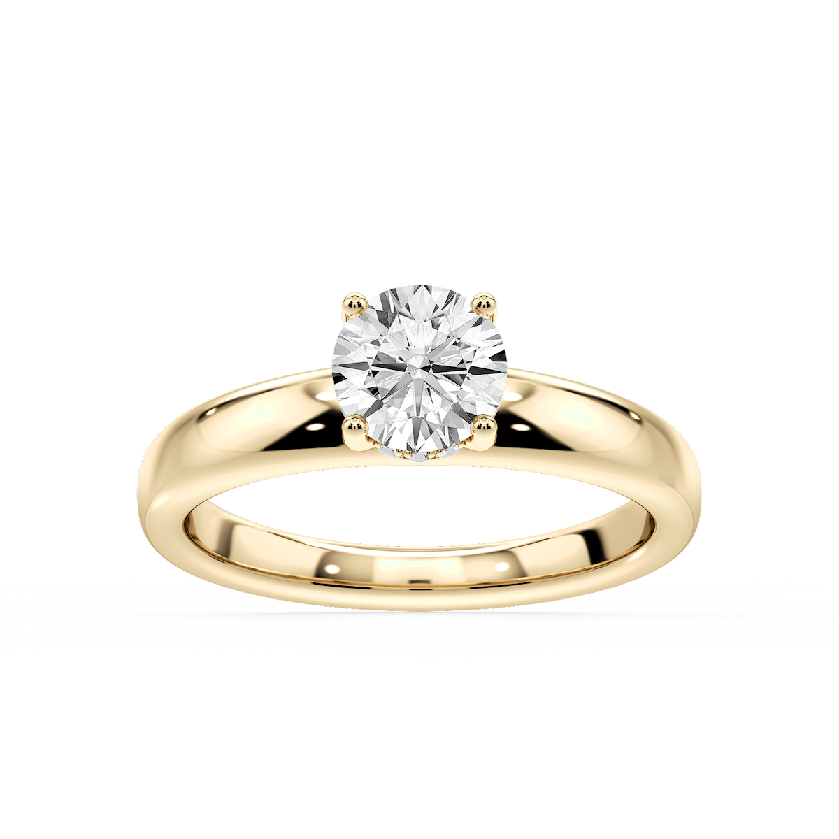 Gloria Round Lab Grown Diamond Hidden Halo Engagement Ring