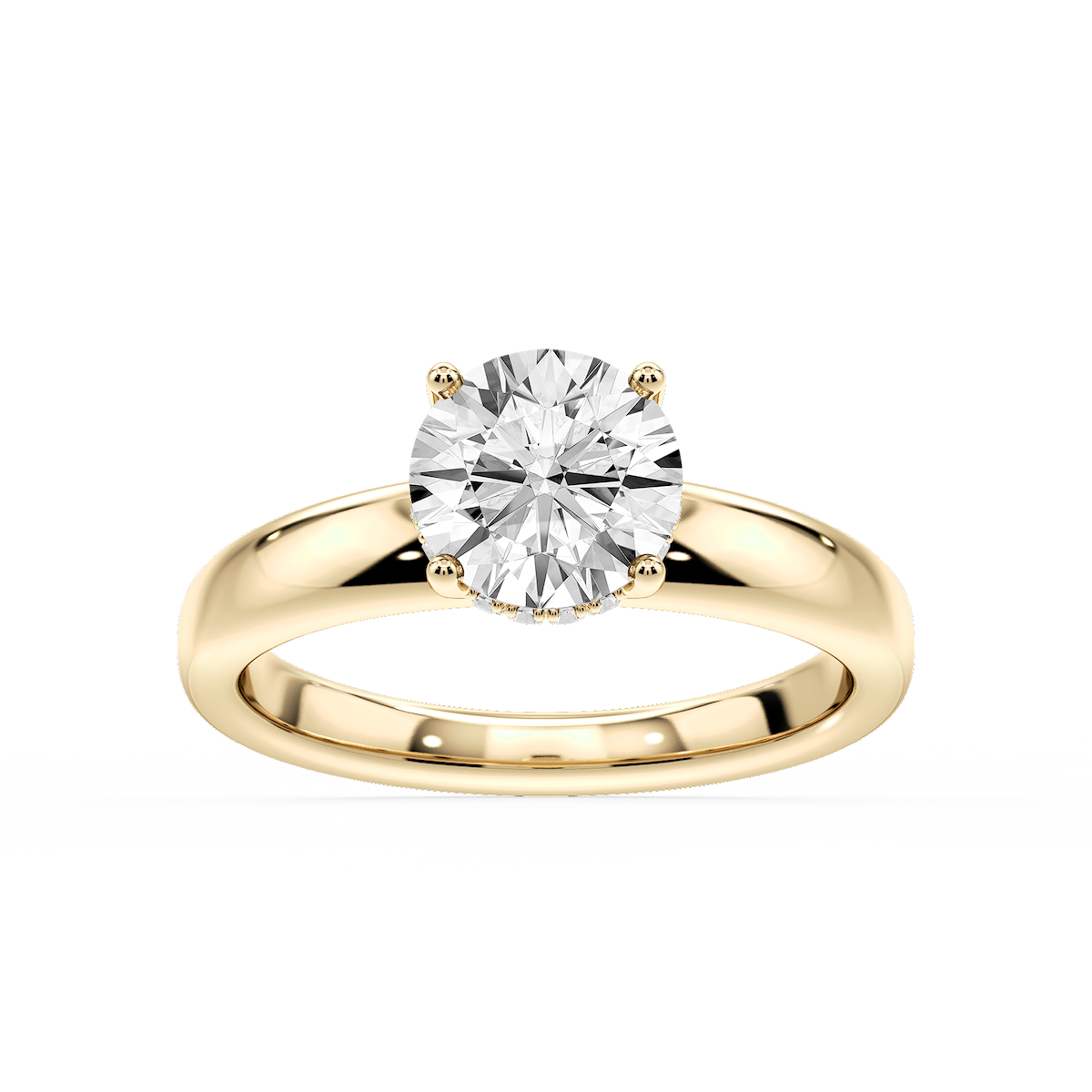 Gloria Round Lab Grown Diamond Hidden Halo Engagement Ring