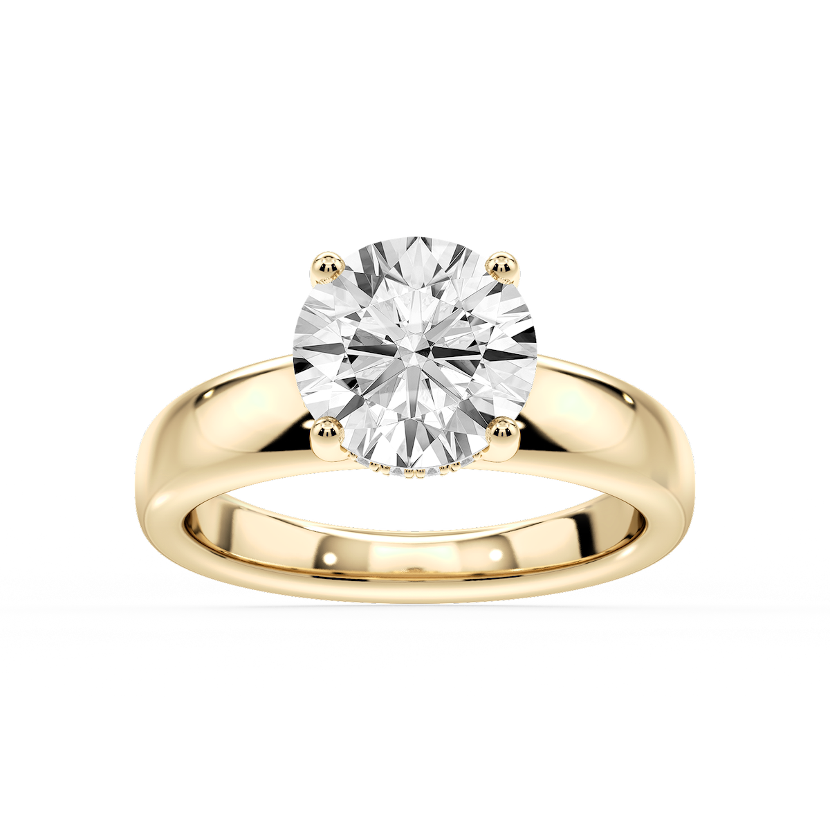 Gloria Round Lab Grown Diamond Hidden Halo Engagement Ring