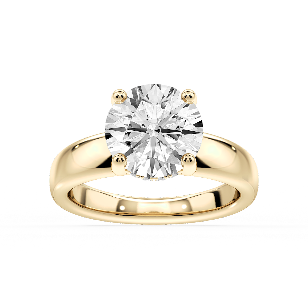 Gloria Round Lab Grown Diamond Hidden Halo Engagement Ring