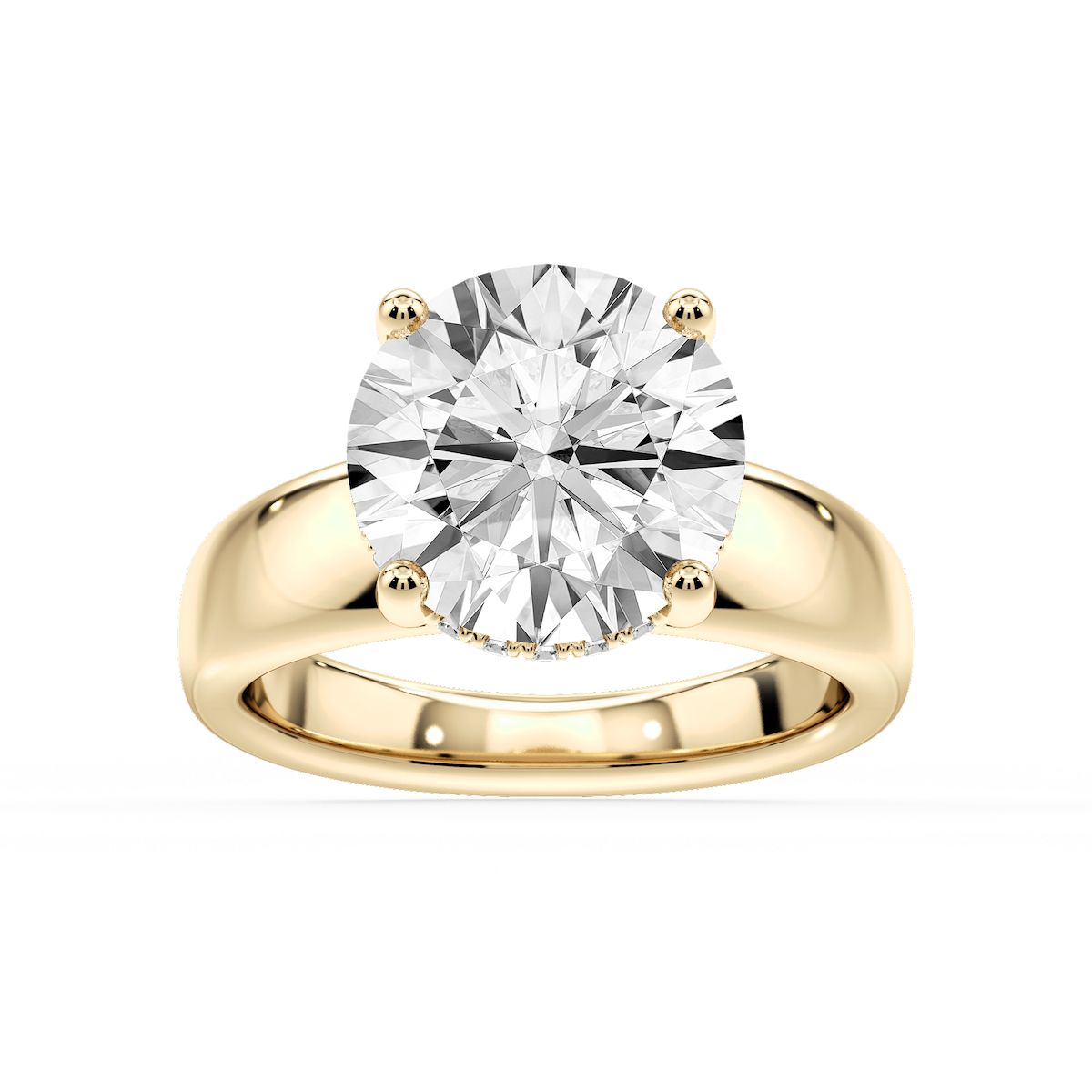 Gloria Round Lab Grown Diamond Hidden Halo Engagement Ring