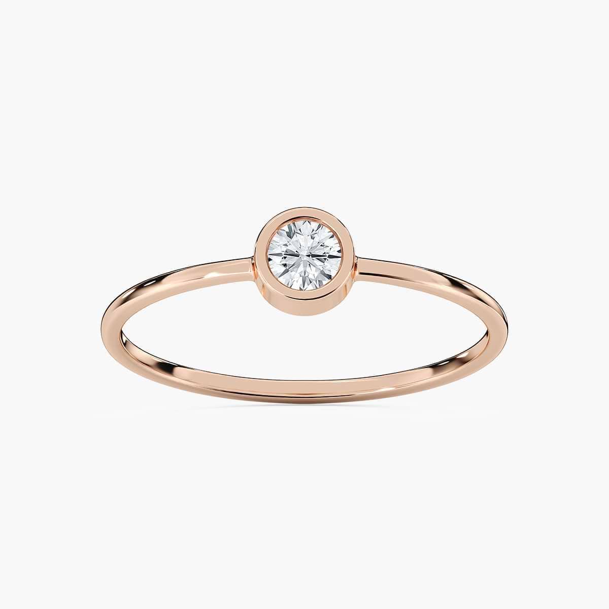 Aaron 1/8 ct Round Lab Grown Diamond Bezel Set Stackable Band