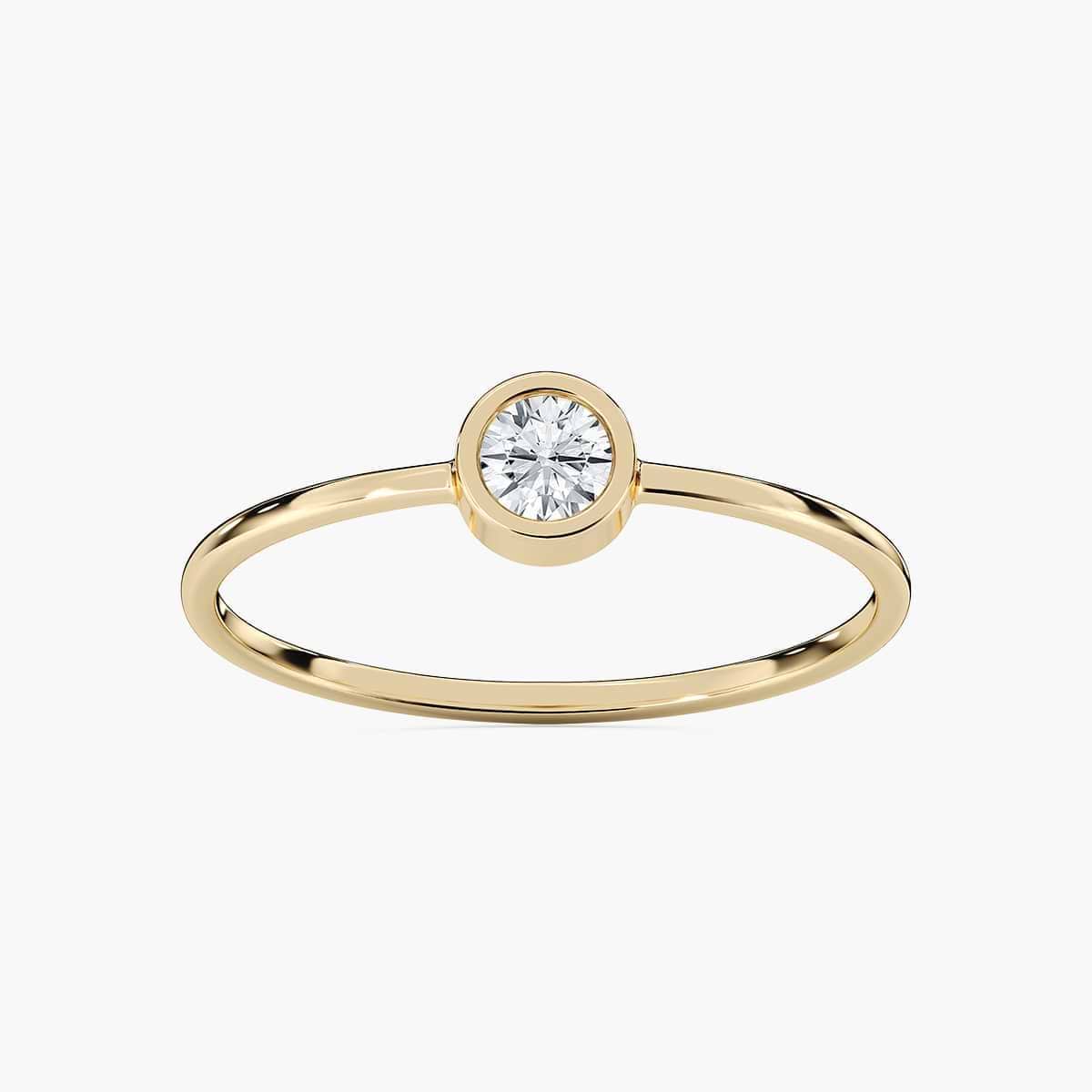Aaron 1/8 ct Round Lab Grown Diamond Bezel Set Stackable Band