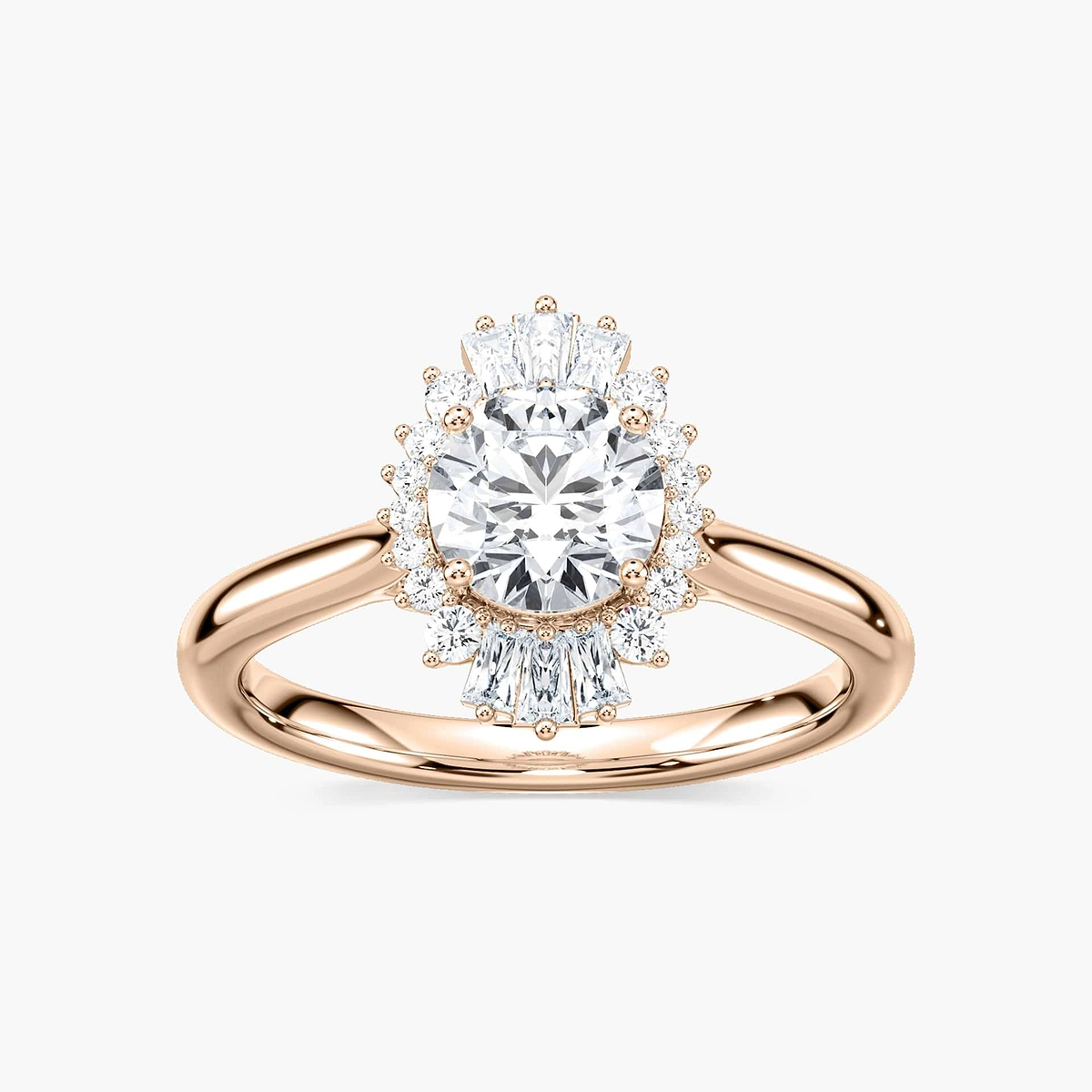 Goddess Round Lab Grown Diamond Vintage Halo Engagement Ring