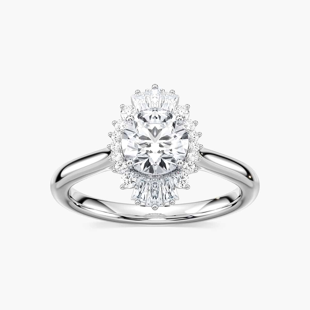 Goddess Round Lab Grown Diamond Vintage Halo Engagement Ring