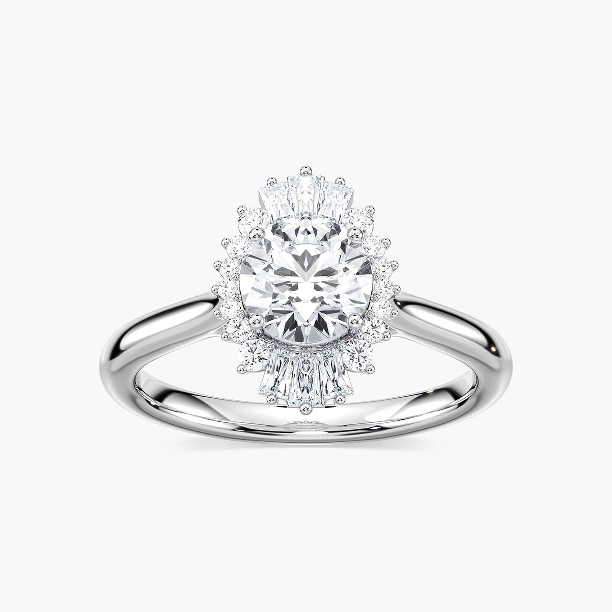 Goddess Round Lab Grown Diamond Vintage Halo Engagement Ring
