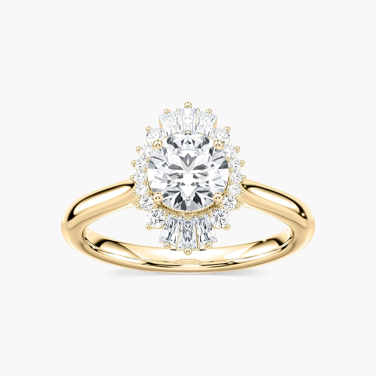 Goddess Round Lab Grown Diamond Vintage Halo Engagement Ring