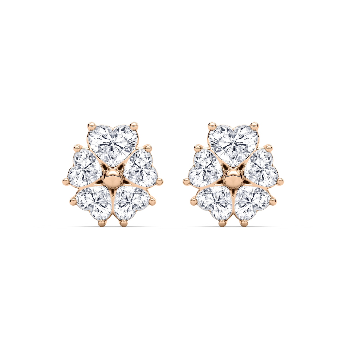 3 ctw Lab Grown Diamond Lucky Heart Stud Earrings