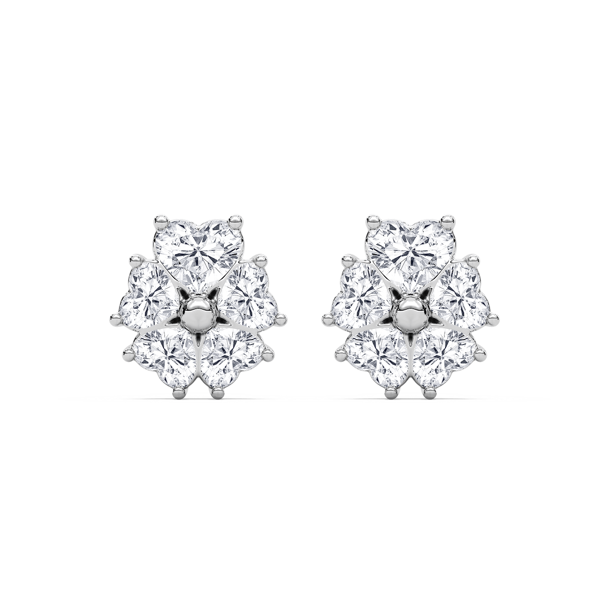 3 ctw Lab Grown Diamond Lucky Heart Stud Earrings