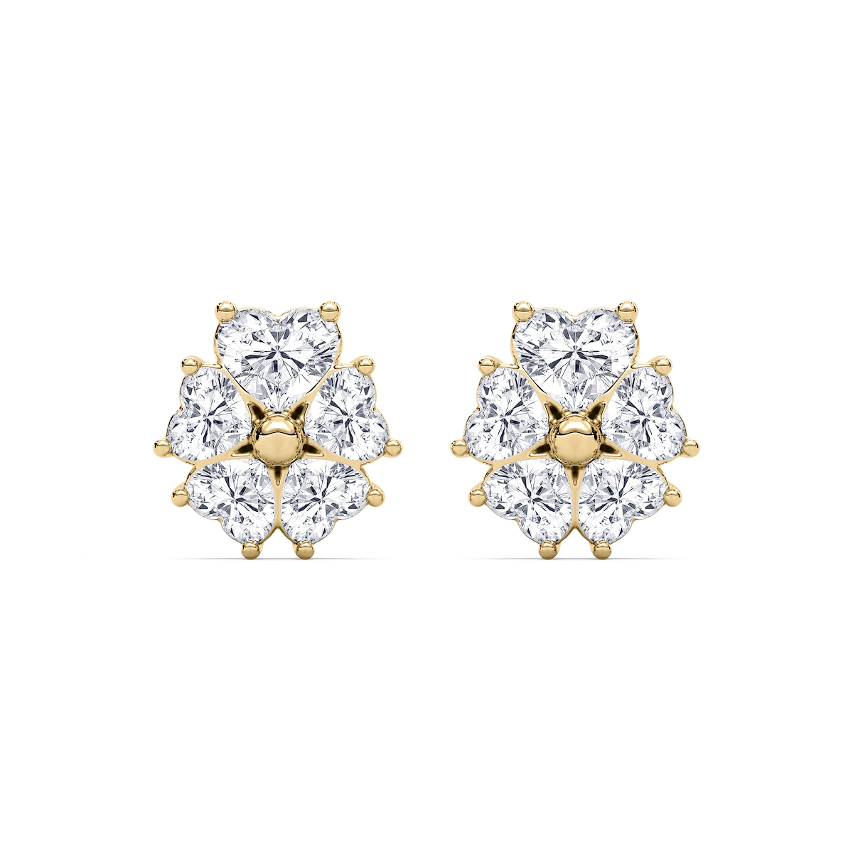 3 ctw Lab Grown Diamond Lucky Heart Stud Earrings
