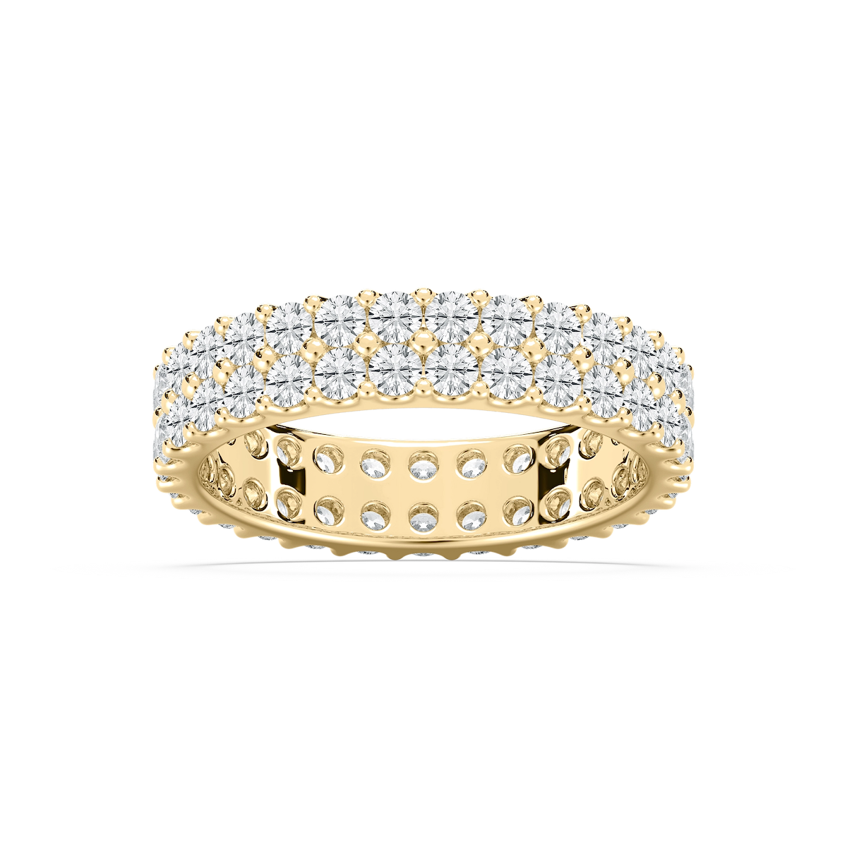 Regina 2 ctw Round Lab Grown Diamond Double Row Shared Prong Eternity Band