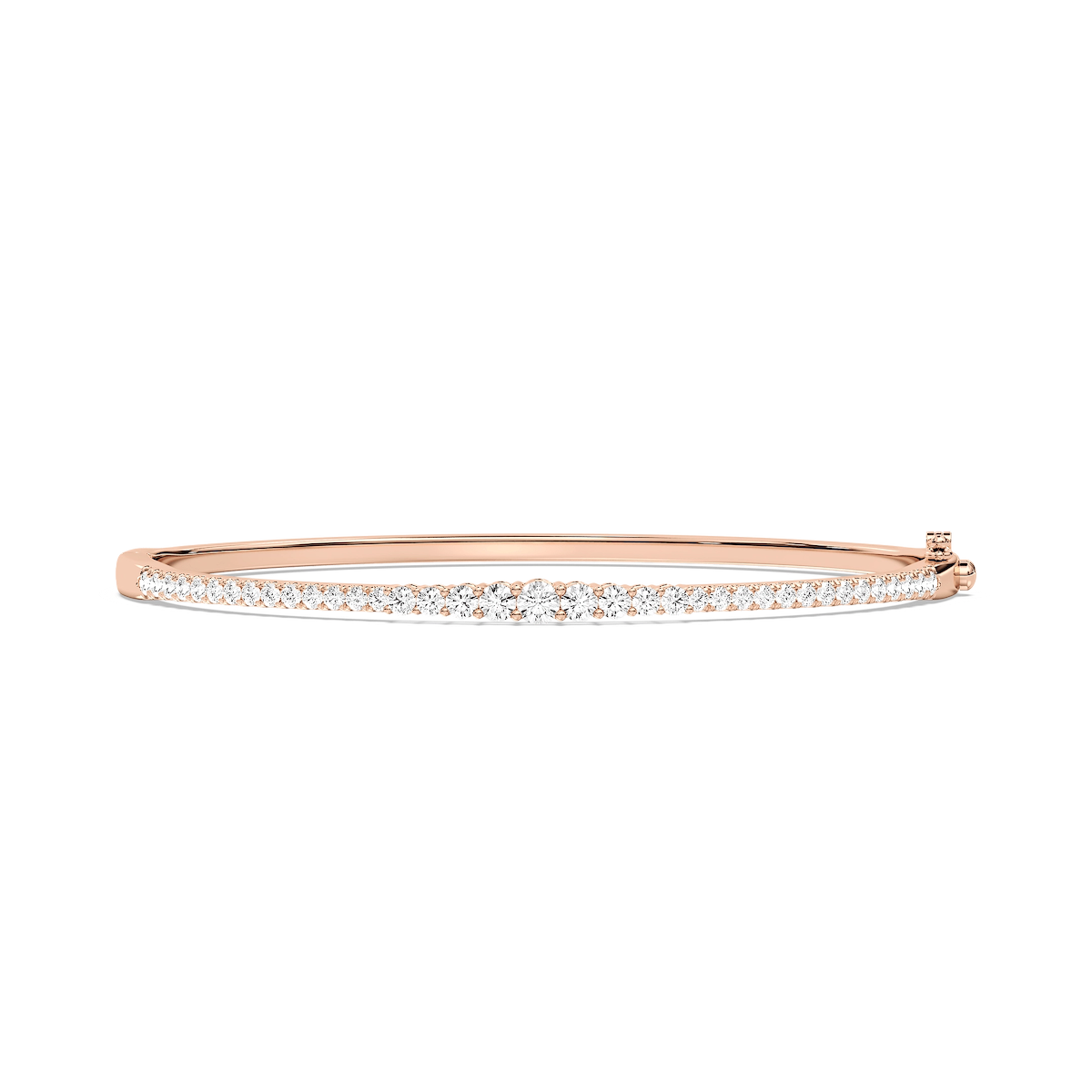 1 ctw Round Lab Grown Diamond Graduated Bangle Bracelet - 7.5 Inches