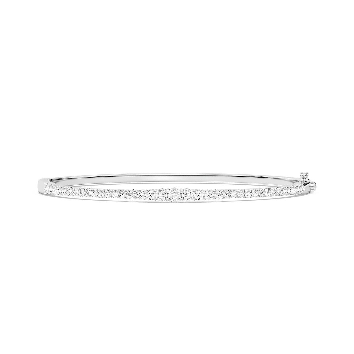 1 ctw Round Lab Grown Diamond Graduated Bangle Bracelet - 7.5 Inches