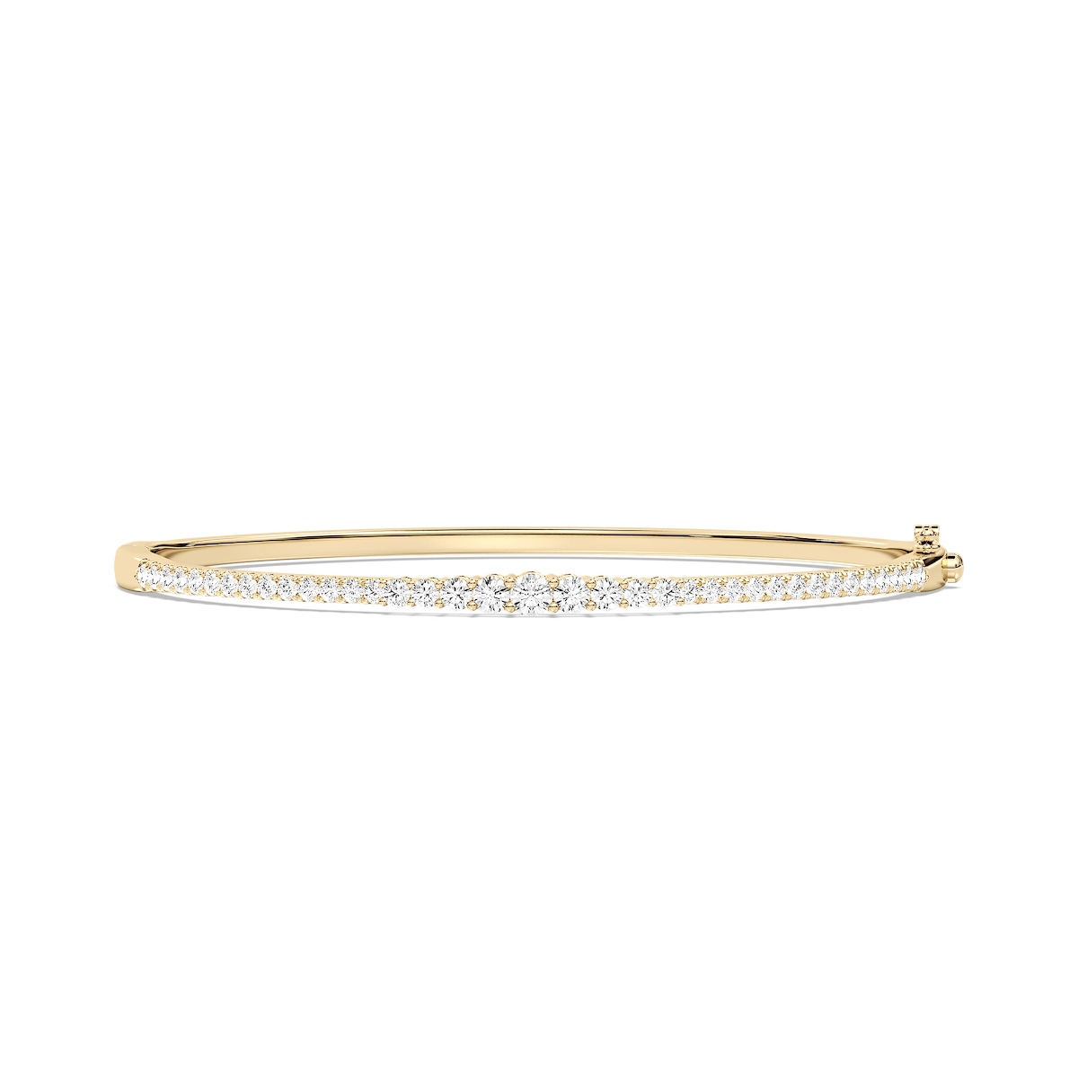 1 ctw Round Lab Grown Diamond Graduated Bangle Bracelet - 7.5 Inches