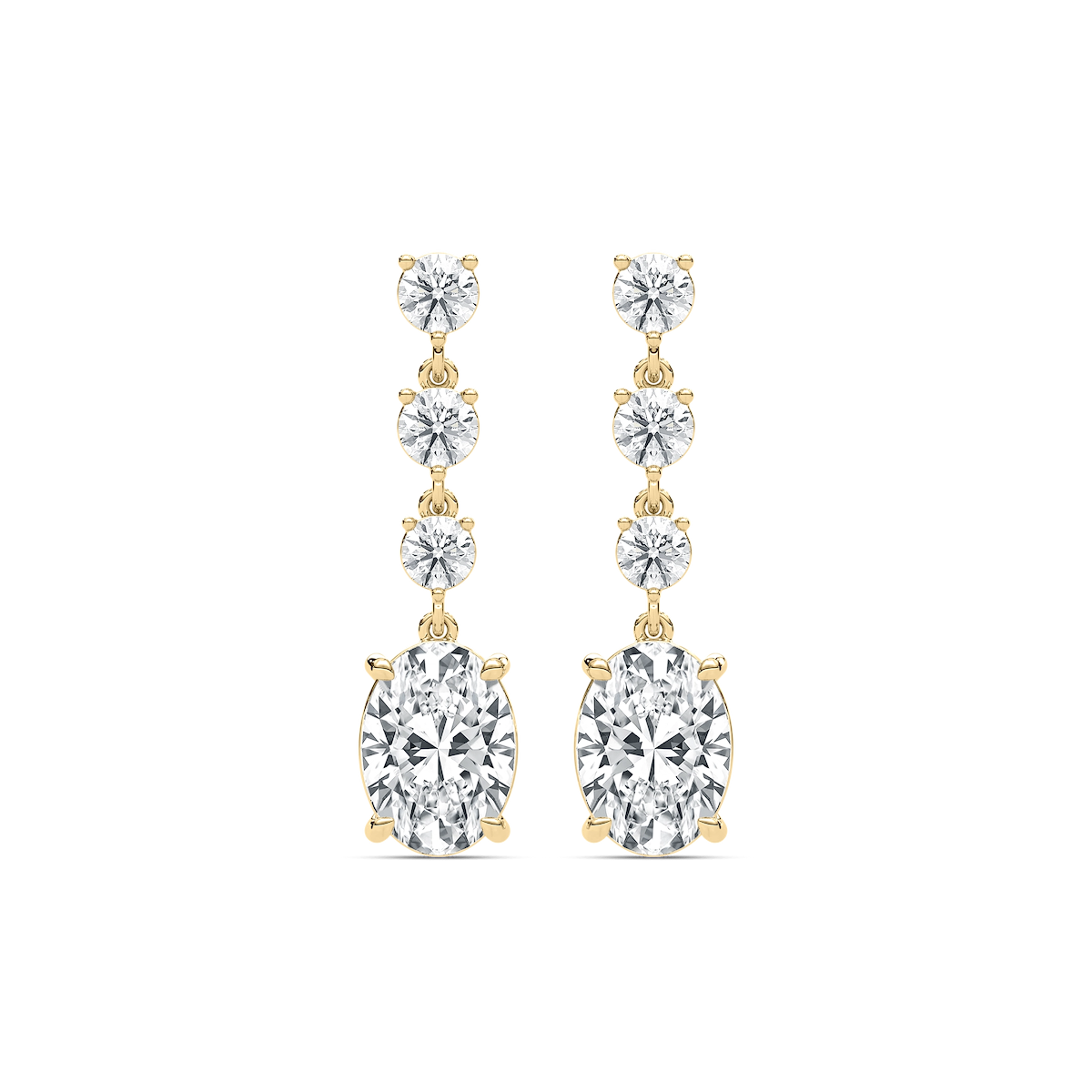 5 ⅛ ctw Oval and Round Lab Grown Diamond Dangle Earrings