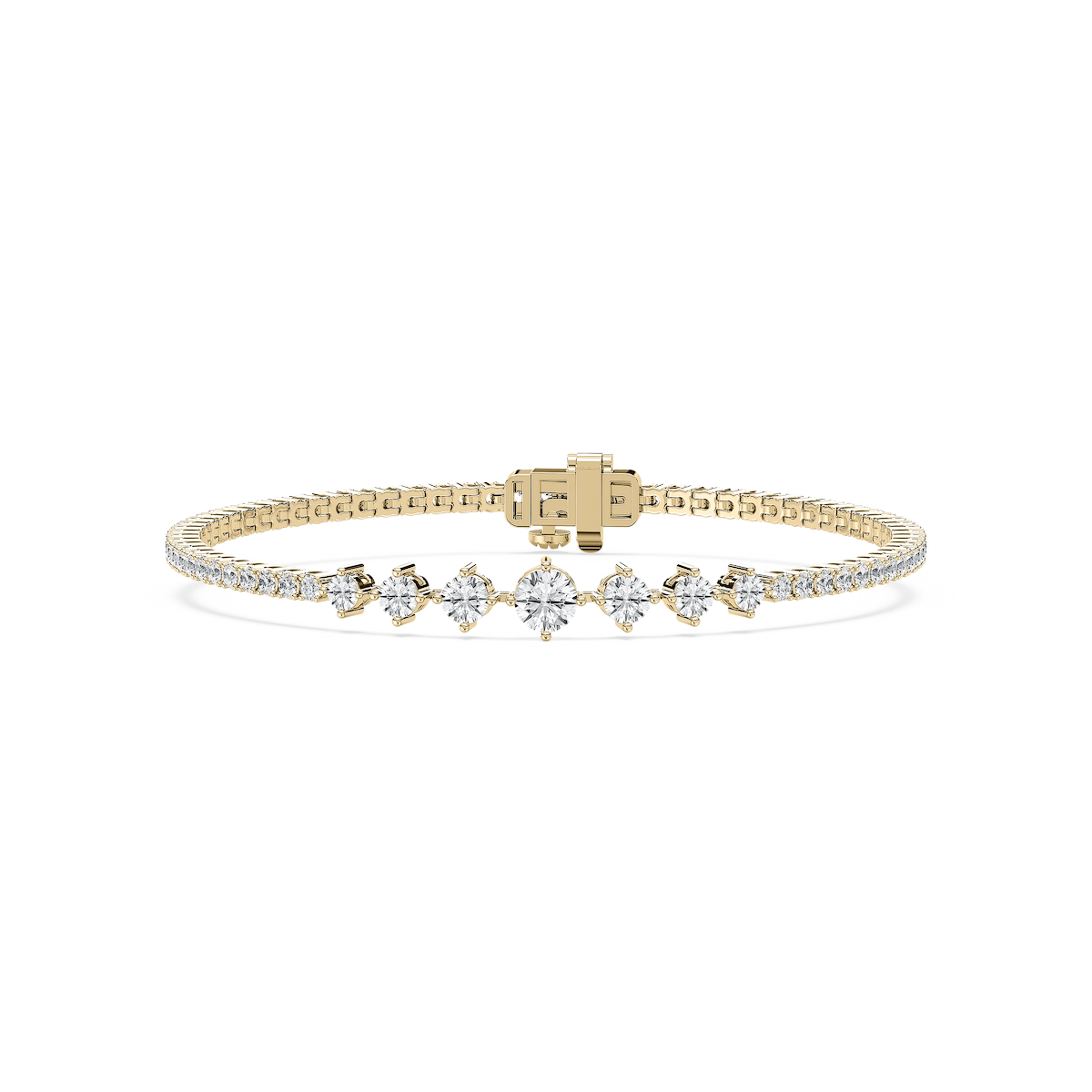 3 ³⁄₄ ctw Round Lab Grown Diamond Graduated Tennis Bracelet  - 7 Inches