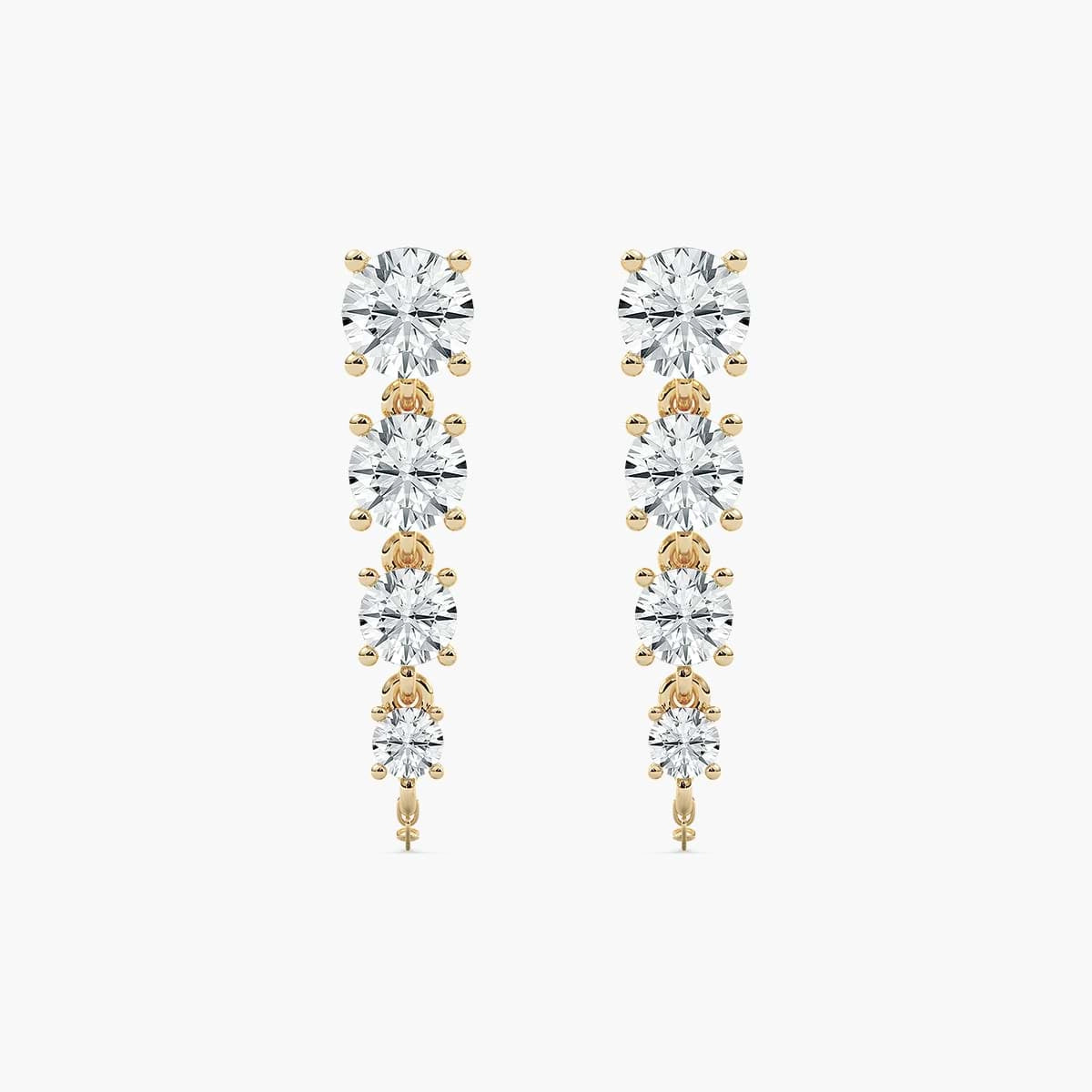 1 ctw Round Lab Grown Diamond Graduated Dangle Earrings